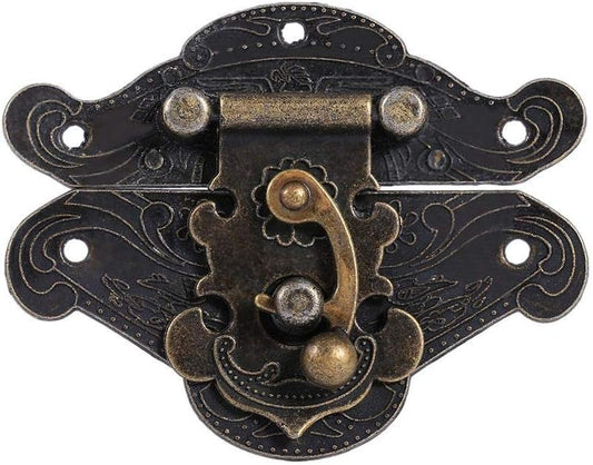 1 Pack Fdit Padlock Latch Hasp Buckle for Wooden Jewelry Box - Chest Lock Plate, Cabinet Furniture Hardware Locks - Small Size