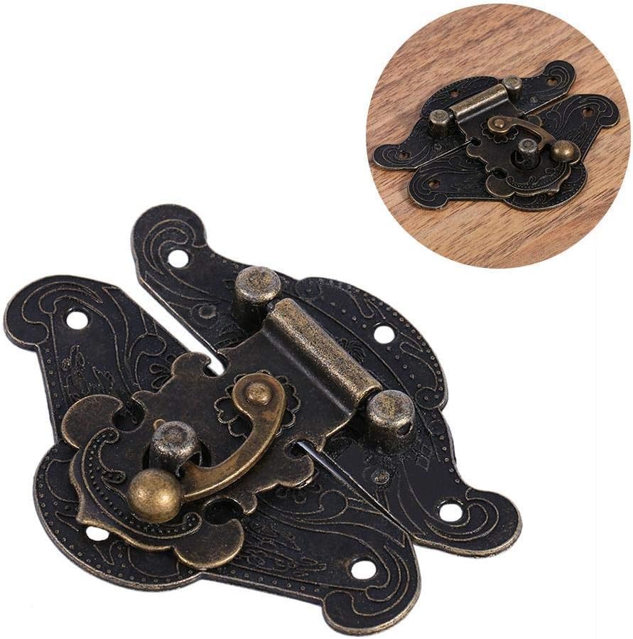 1 Pack Fdit Padlock Latch Hasp Buckle for Wooden Jewelry Box - Chest Lock Plate, Cabinet Furniture Hardware Locks - Small Size