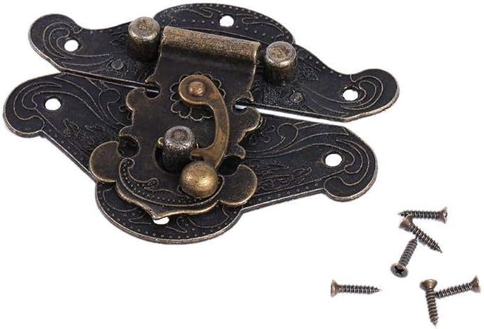 1 Pack Fdit Padlock Latch Hasp Buckle for Wooden Jewelry Box - Chest Lock Plate, Cabinet Furniture Hardware Locks - Small Size