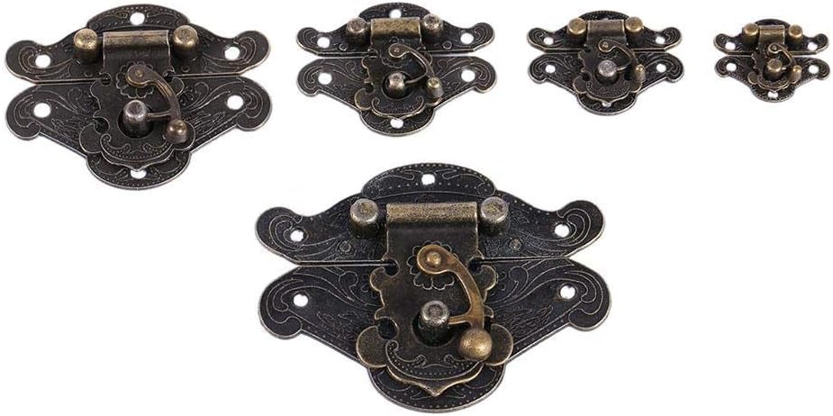 1 Pack Fdit Padlock Latch Hasp Buckle for Wooden Jewelry Box - Chest Lock Plate, Cabinet Furniture Hardware Locks - Small Size