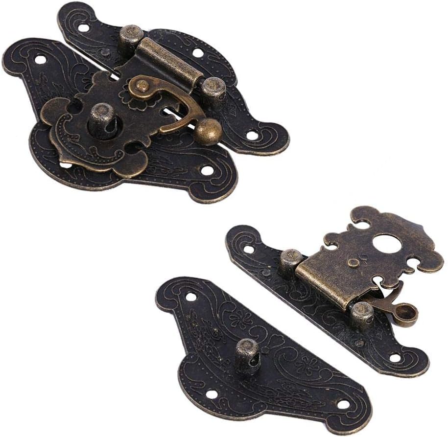 1 Pack Fdit Padlock Latch Hasp Buckle for Wooden Jewelry Box - Chest Lock Plate, Cabinet Furniture Hardware Locks - Small Size