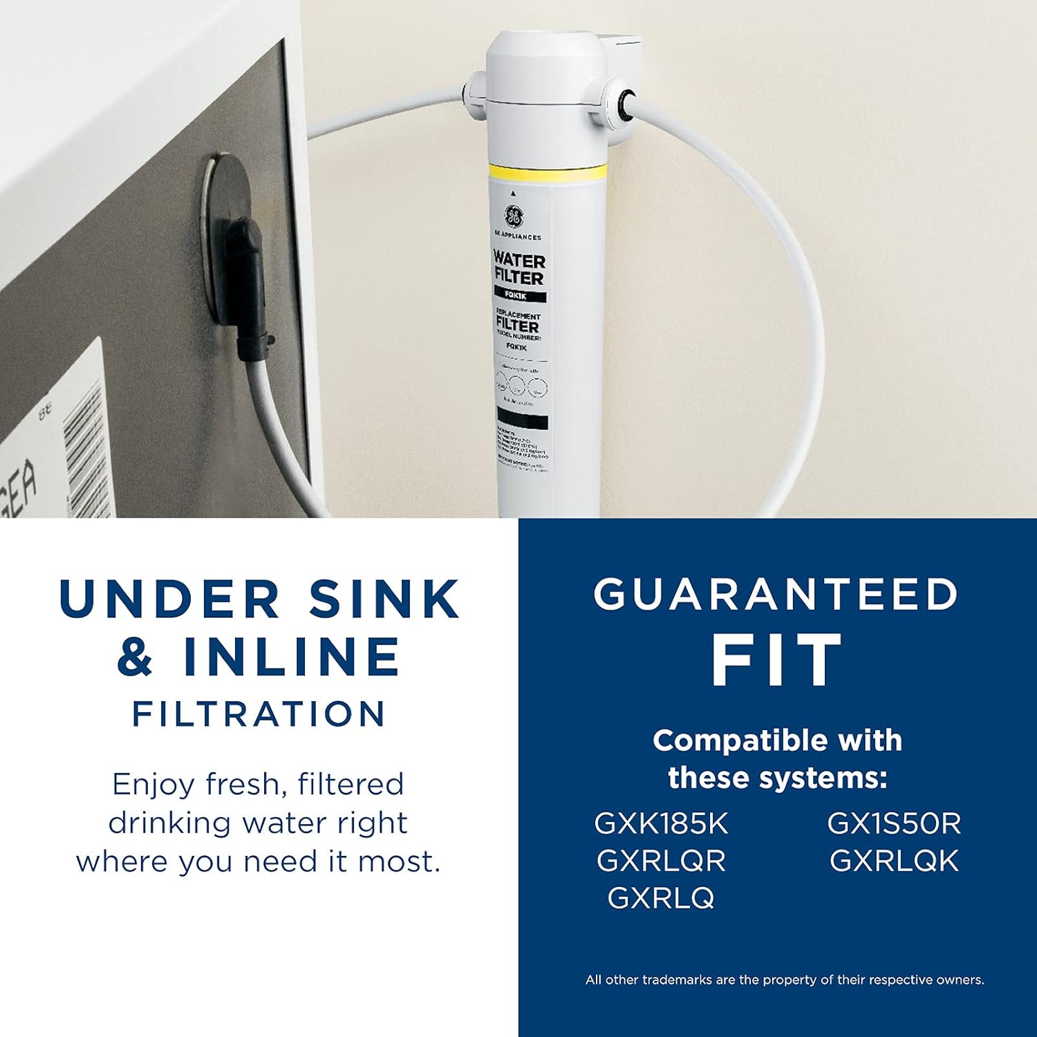 1-Pack GE FQK1K White Replacement Water Filter - 1 Count