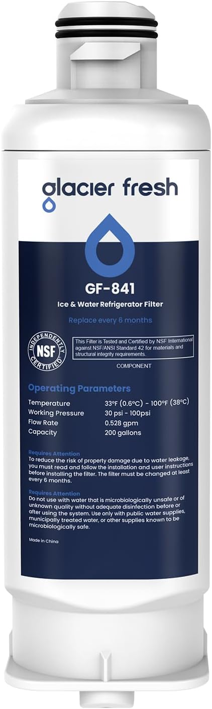 1 Pack GLACIER FRESH DA97-17376B Refrigerator Water Filter Replacement for HAF-QIN/EXP, DA97-08006C, RF23M8070SG, RF23M8070SR, RF23M8090SG, RF23M8090SR, RF23M8570SR, RF23M8590SG - Fresh Water Guaranteed
