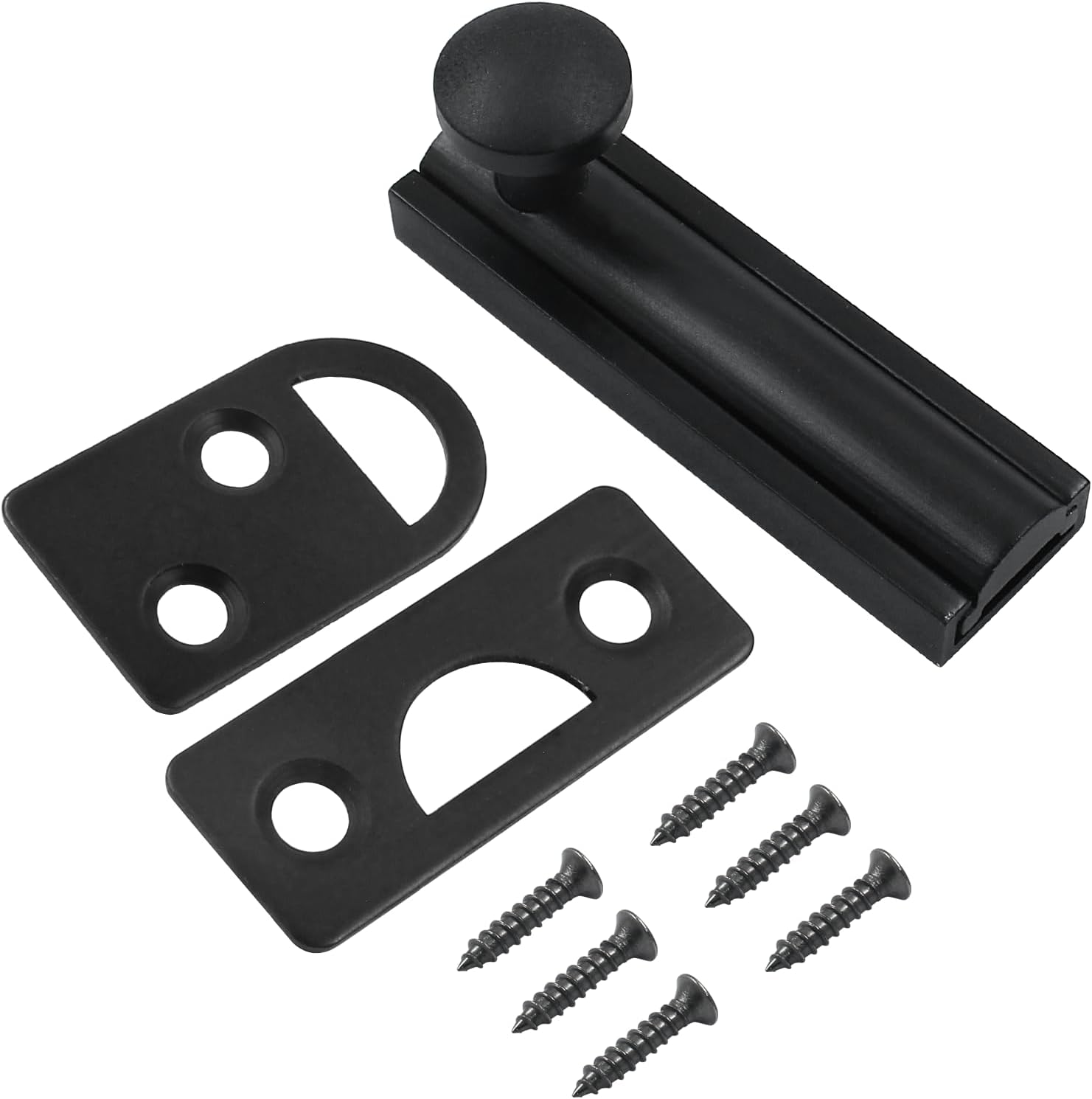1 Pack Matte Black Solid Brass 2" Surface Bolt for French Doors and Gates