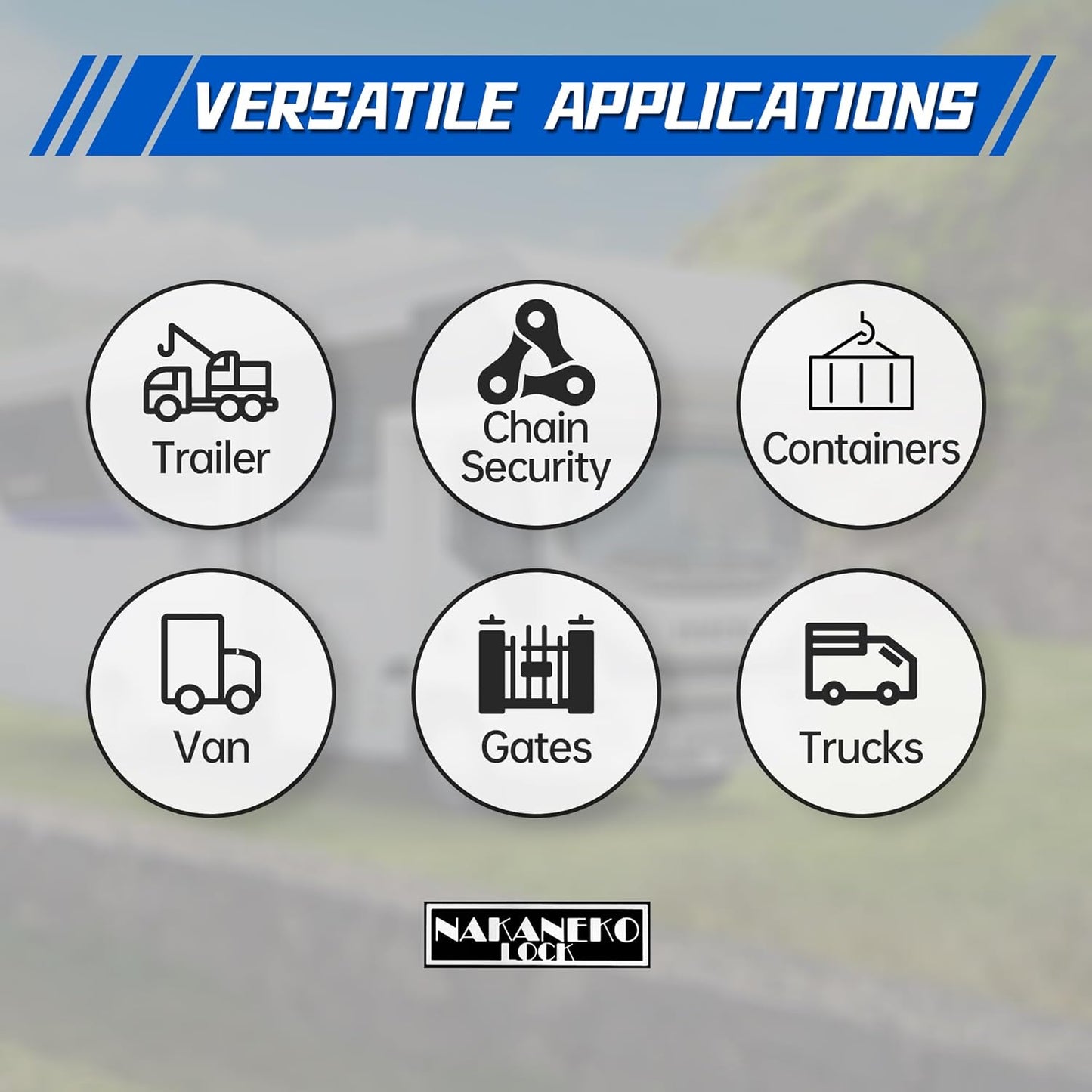 1 Pack NAKANEKO Hidden Shackle Padlock Heavy Duty Trailer Door Lock Set - Keyed Alike, Anti-Theft, Solid Aluminum 2-7/8 - WildKart