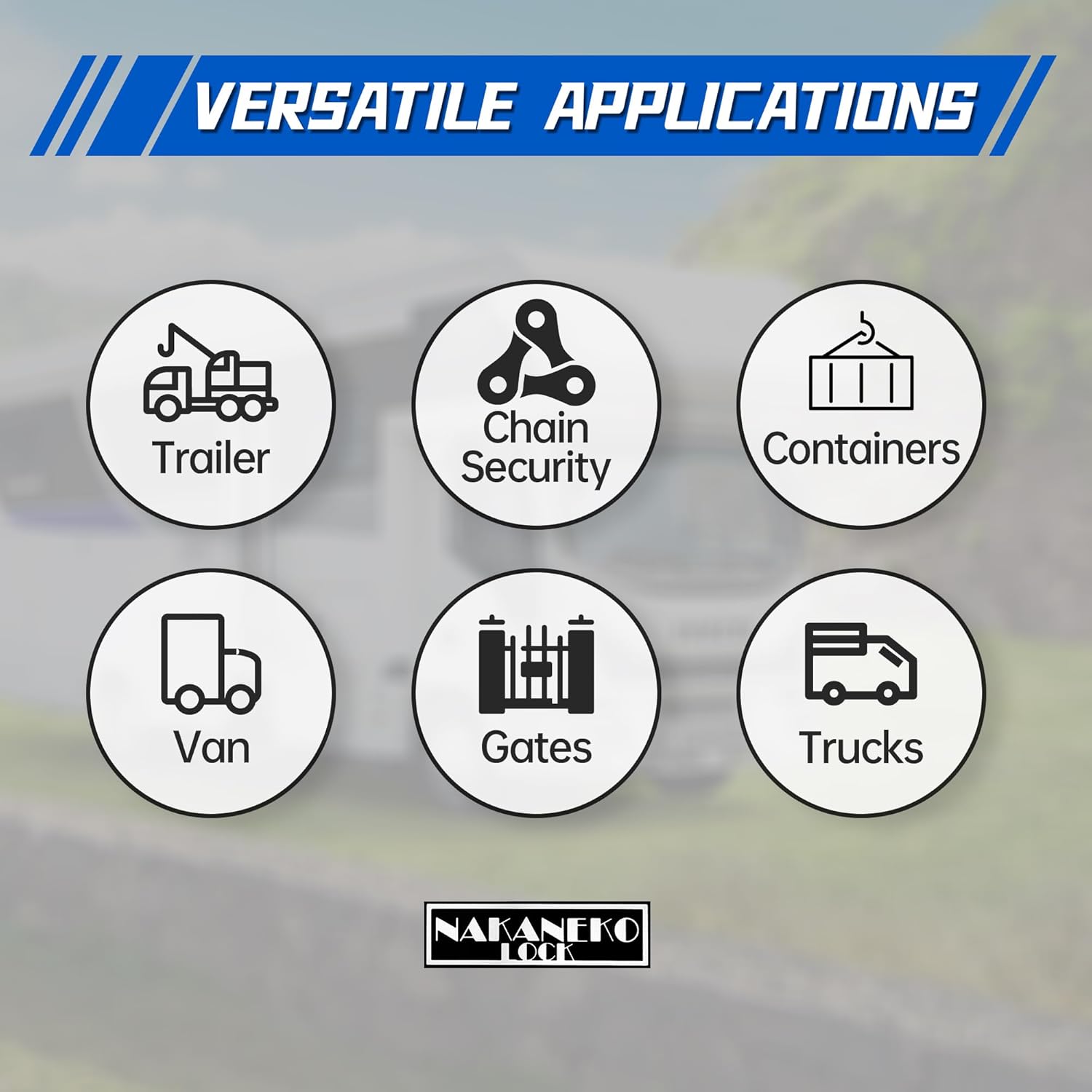 1 Pack NAKANEKO Hidden Shackle Padlock Heavy Duty Trailer Door Lock Set - Keyed Alike, Anti-Theft, Solid Aluminum 2-7/8 - WildKart