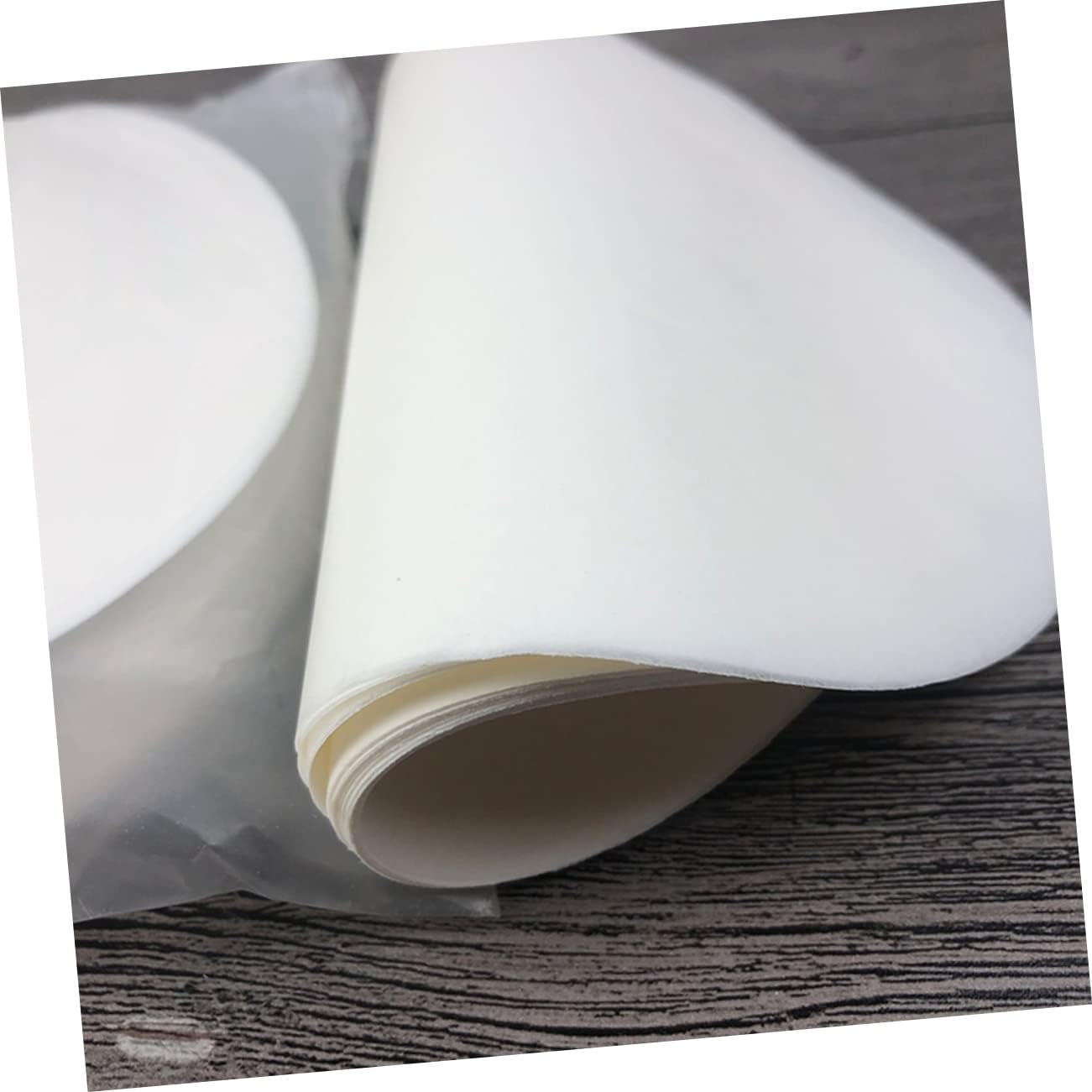 1 Pack of 50 Non-Stick Baking Paper Sheets for Toaster & Air Fryer - Round Cake Pans, Bread Oven, Reusable Parchment Paper - Silicone Oil Paper - White