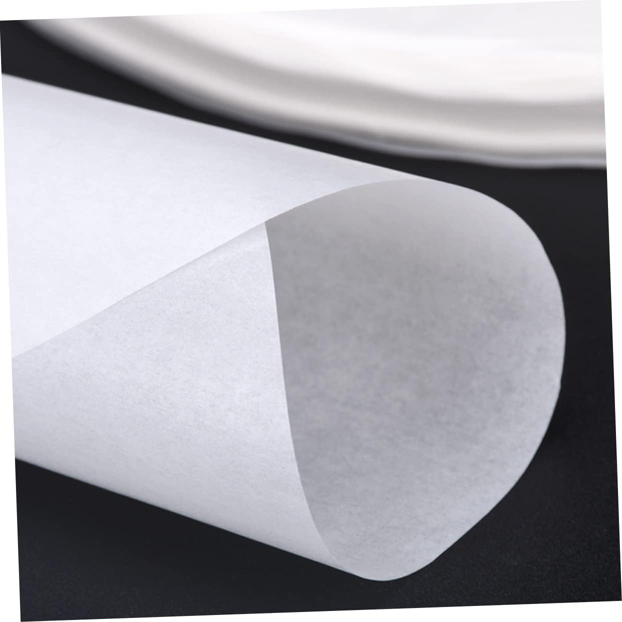 1 Pack of 50 Non-Stick Baking Paper Sheets for Toaster & Air Fryer - Round Cake Pans, Bread Oven, Reusable Parchment Paper - Silicone Oil Paper - White