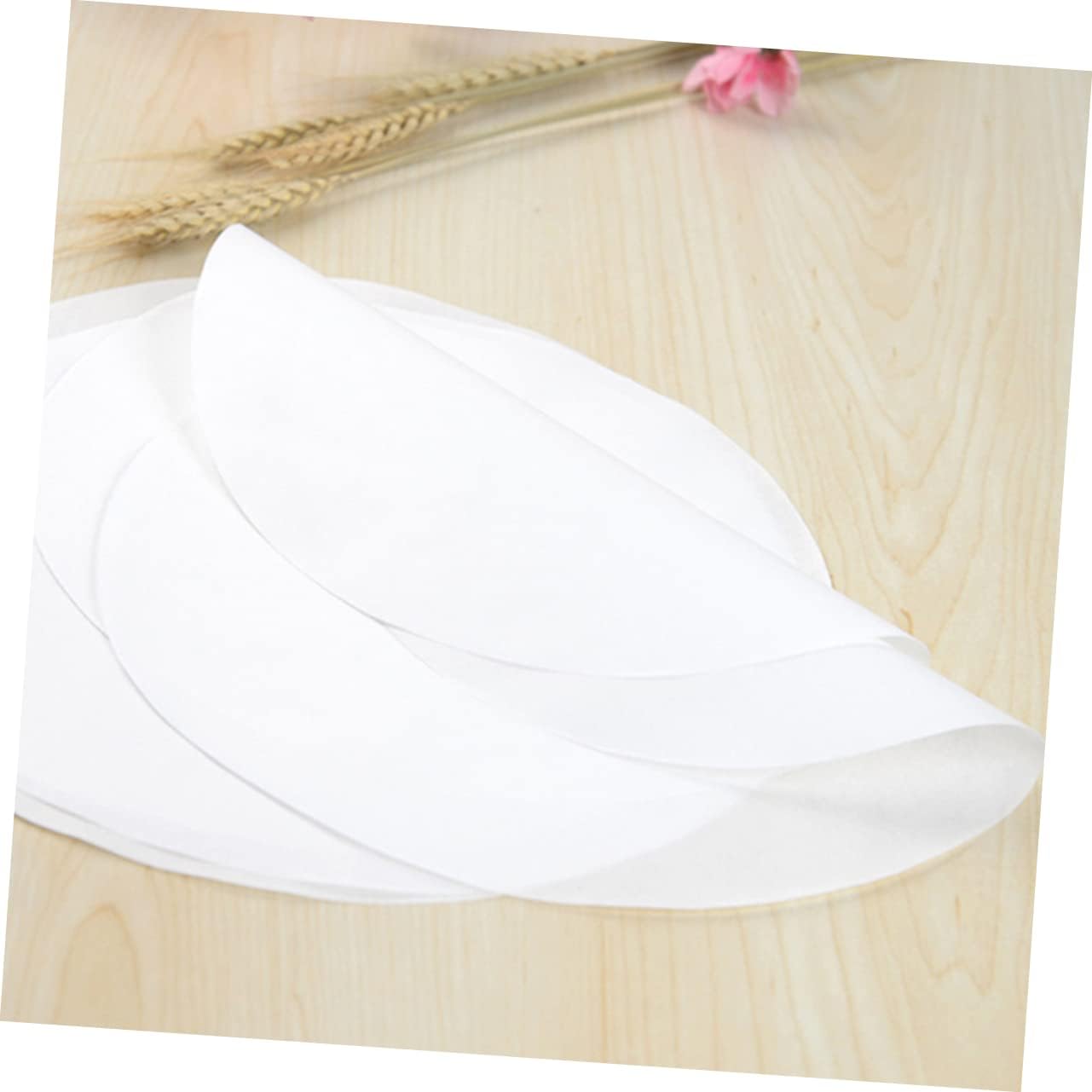 1 Pack of 50 Non-Stick Baking Paper Sheets for Toaster & Air Fryer - Round Cake Pans, Bread Oven, Reusable Parchment Paper - Silicone Oil Paper - White