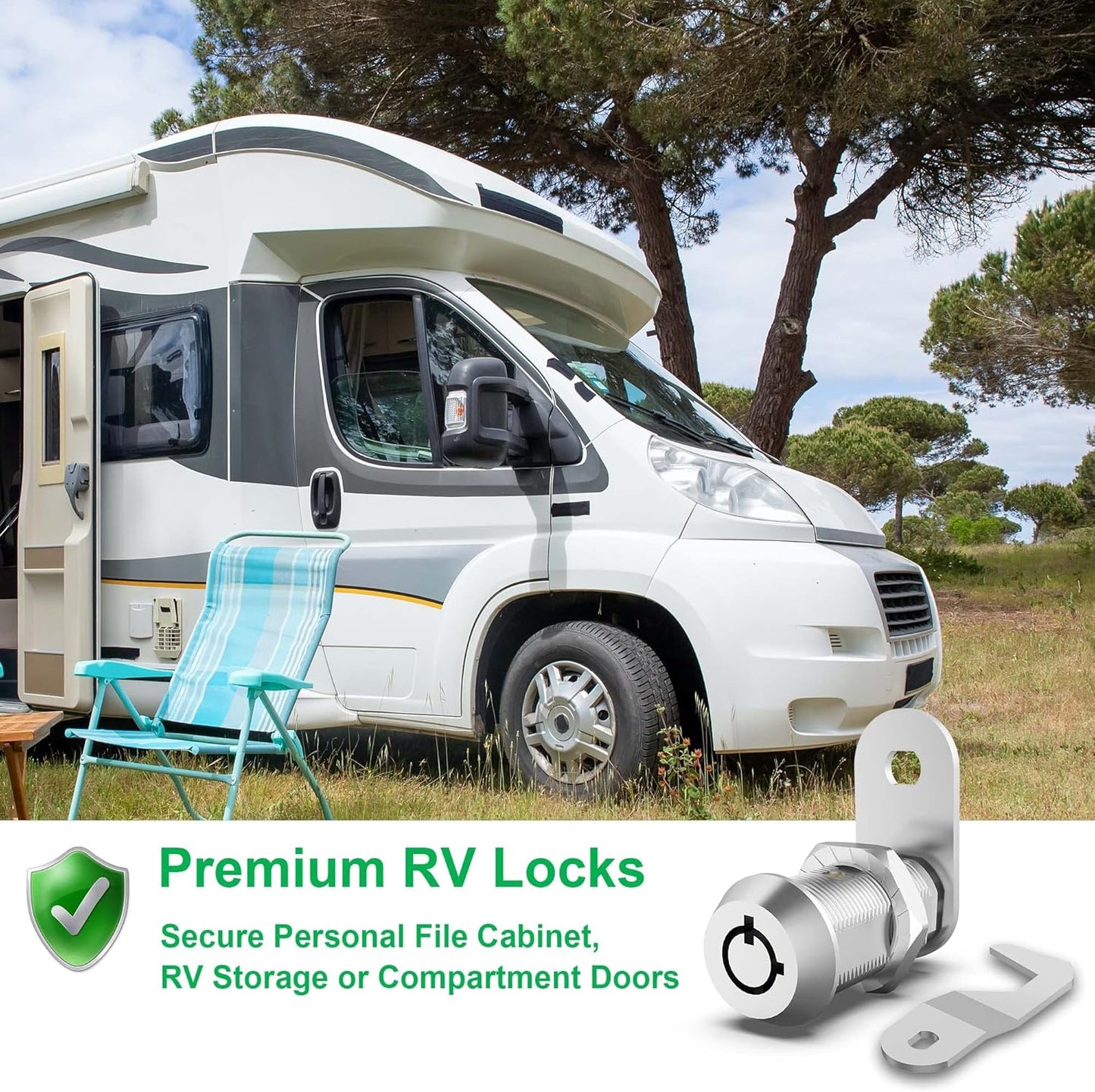 1 Pack RV Storage Lock 5/8" Cam Lock Keyed Alike - Mailbox & Toolbox Replacement - Zinc Alloy - File Cabinet & Camper Door Lock