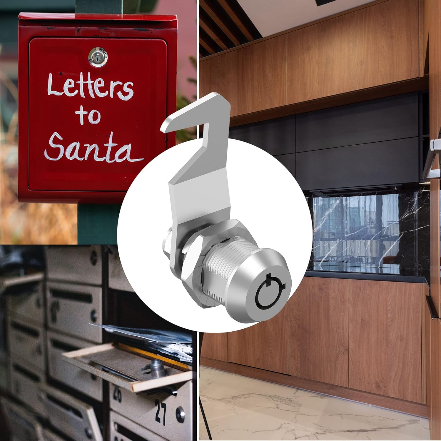 1 Pack RV Storage Lock 5/8" Cam Lock Keyed Alike - Mailbox & Toolbox Replacement - Zinc Alloy - File Cabinet & Camper Door Lock