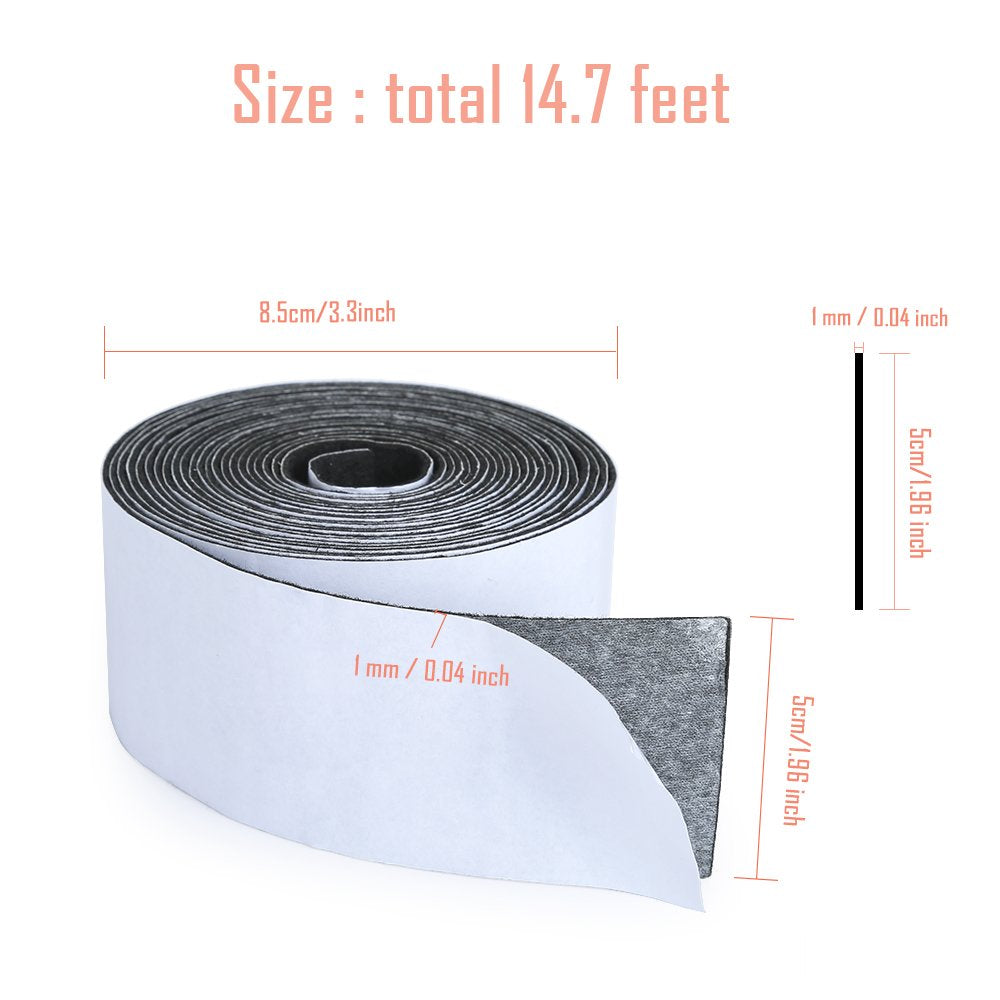 1 Pack Self-Adhesive Felt Tape Strips for Furniture and Hard Surfaces - 1.96" x 0.04" x 14.7ft