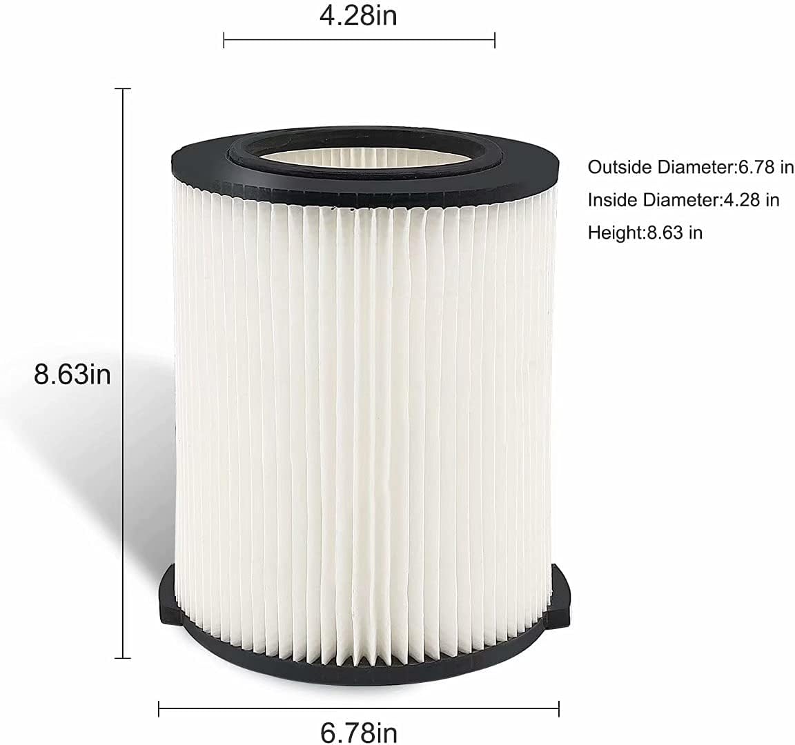 1 Pack VF4000 Filter Replacement for Ridgid & Husky Wet Dry Vacuums 5-20 Gallon - Compatible with WD5500, WD0671, WD1450, RV2400A, RV2600B - By MZY LLC