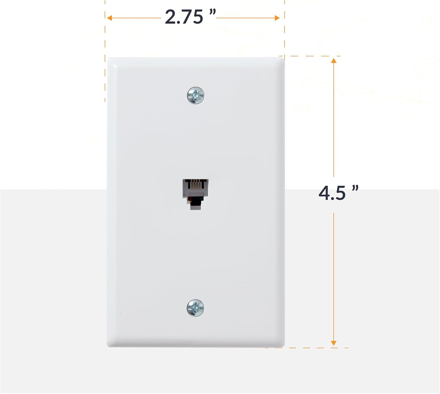 1-Pack White Surface Phone Jack Plate by Newhouse Hardware