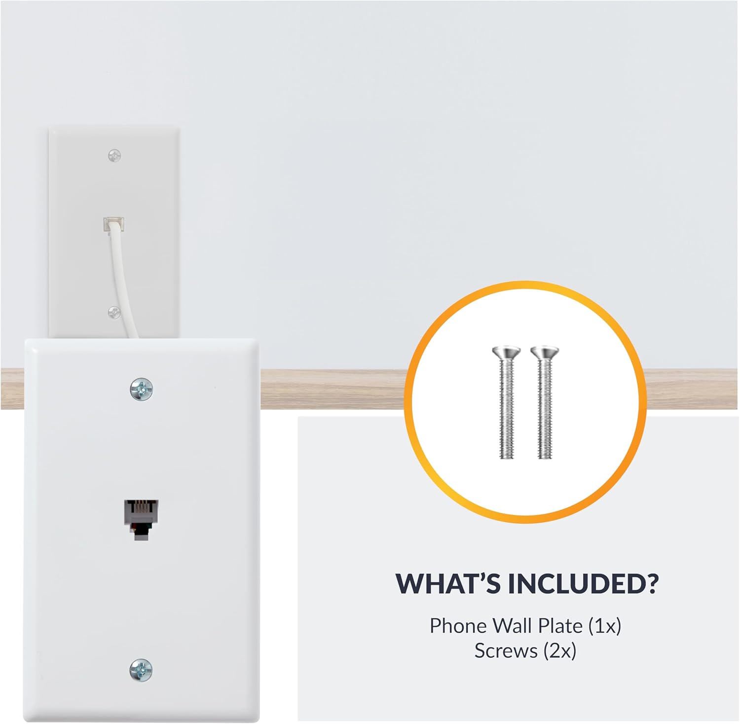 1-Pack White Surface Phone Jack Plate by Newhouse Hardware