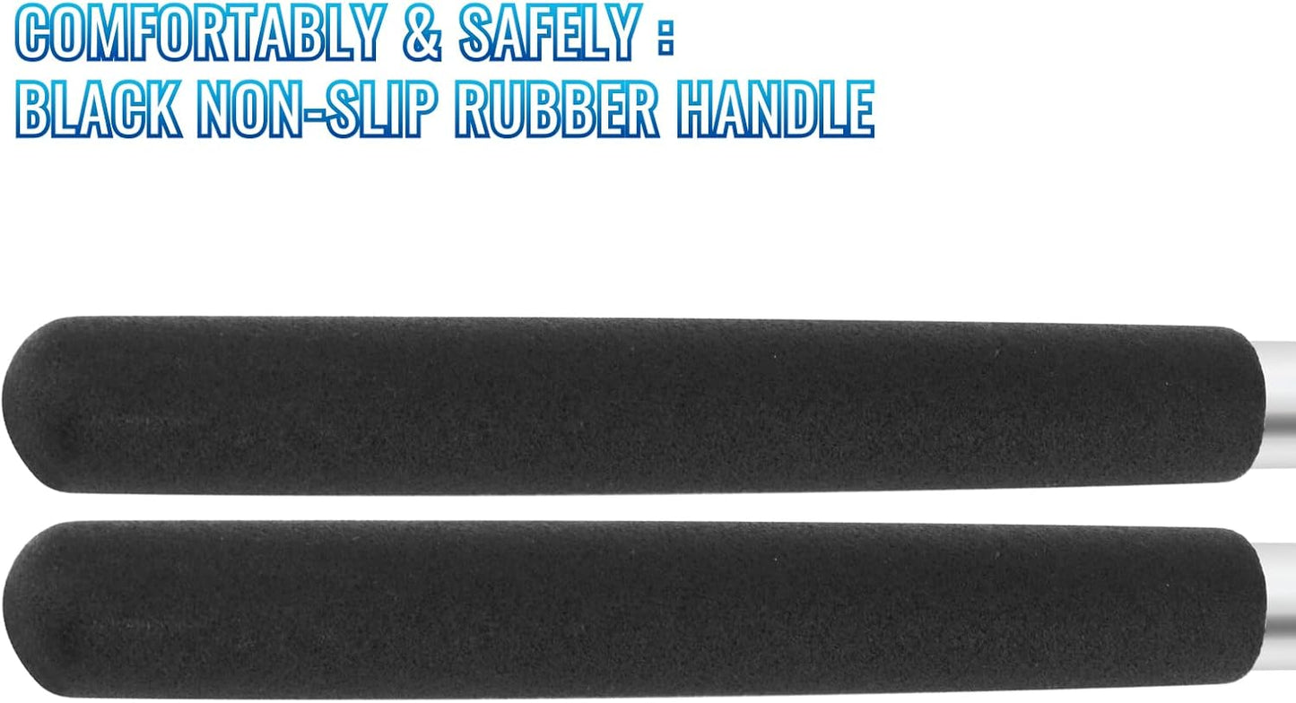 1 Pair 17.2" Non-Slip Handle Torsion Spring Winding Rods, 1/2" Solid Steel Metal Bars for Garage Door Springs