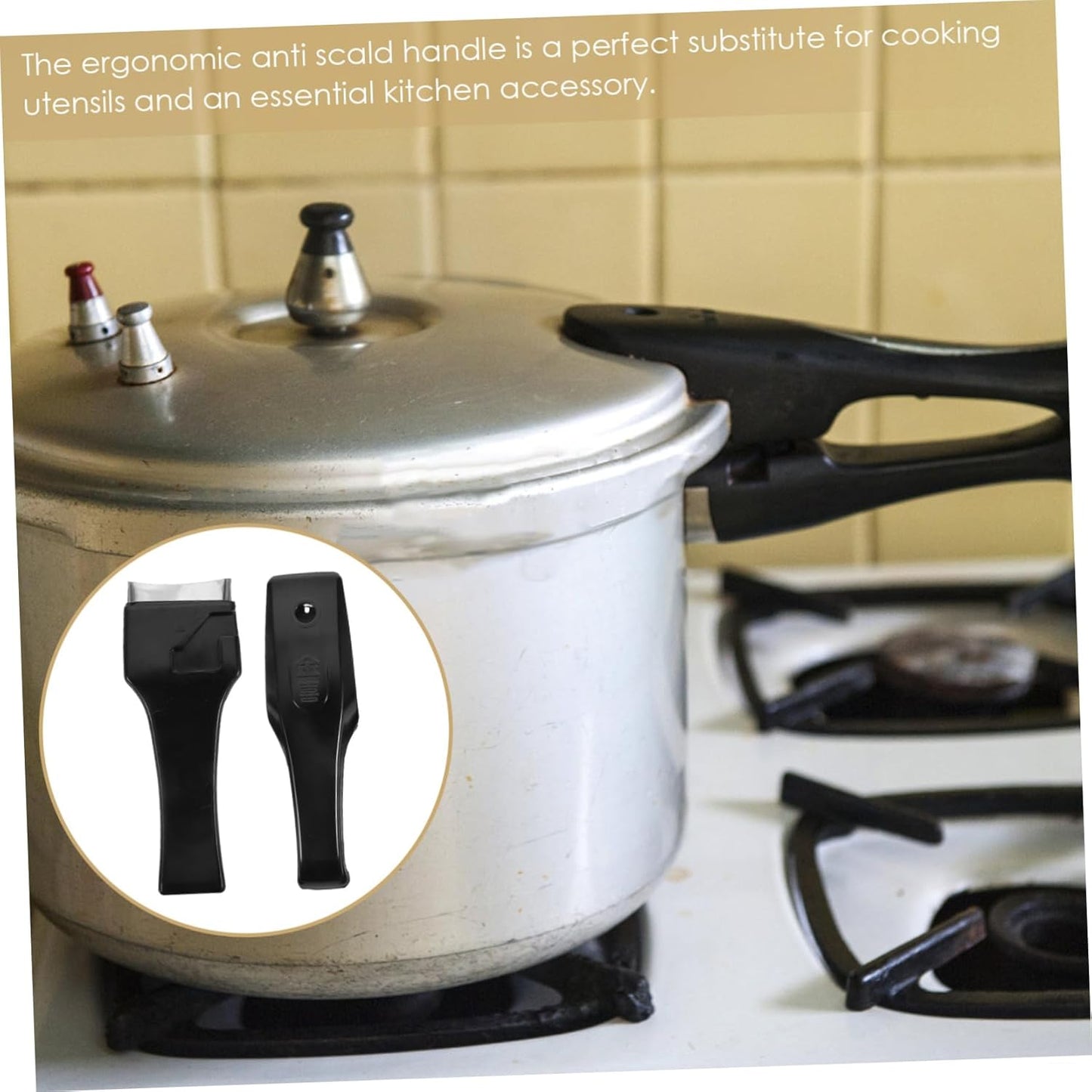 1 Pair Heat Resistant Bakelite Pressure Cooker Handles - Replacement Grip for Daily Use - Kitchen Accessories