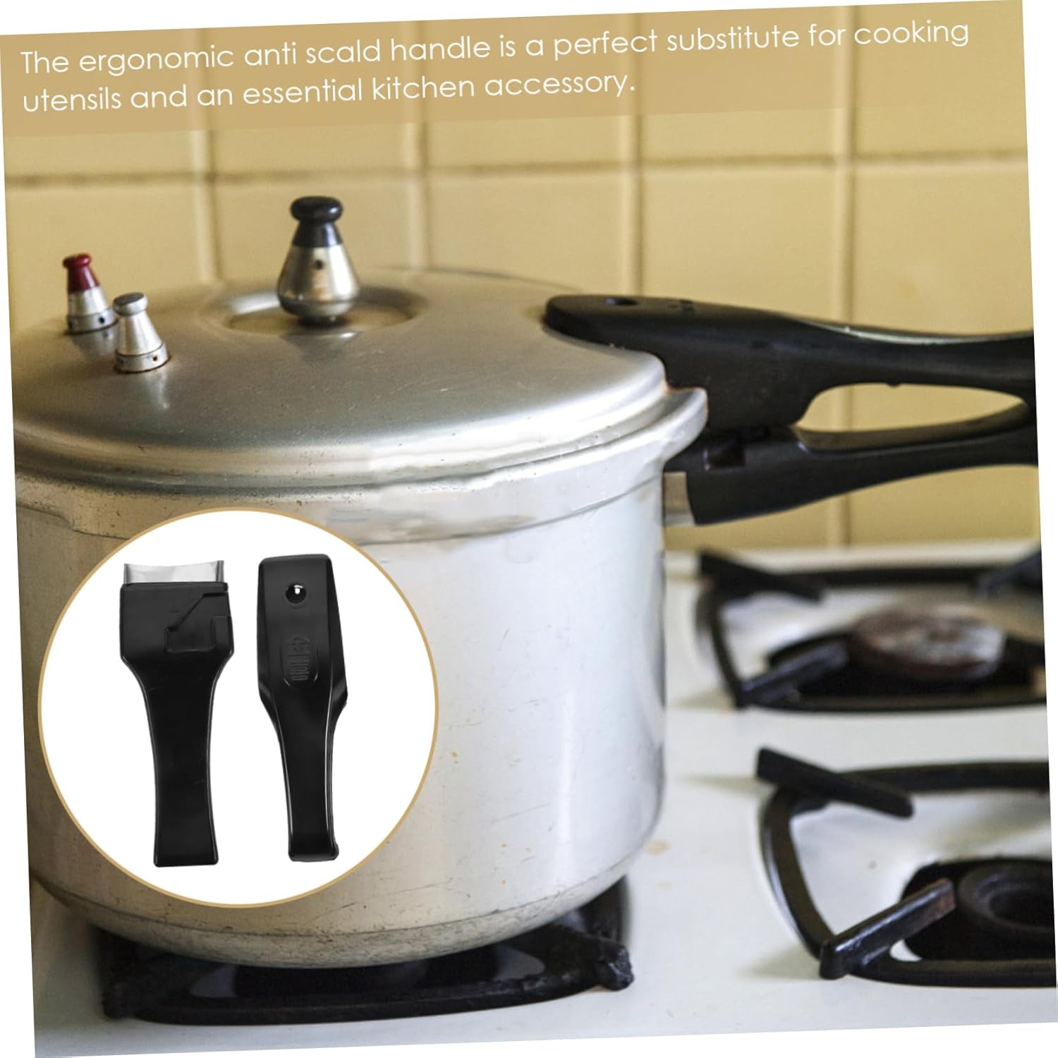 1 Pair Heat Resistant Bakelite Pressure Cooker Handles - Replacement Grip for Daily Use - Kitchen Accessories
