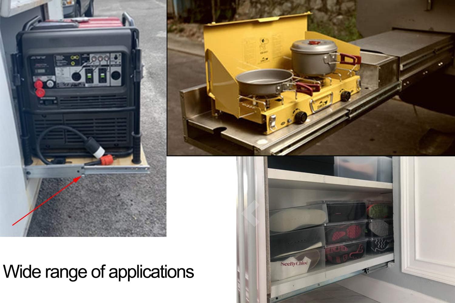 1 Pair of 40 Inch Heavy Duty Drawer Slides - 500 Lb Capacity, Side Mount Full Extension, Stainless Steel Rails with Screws - Industrial DIY