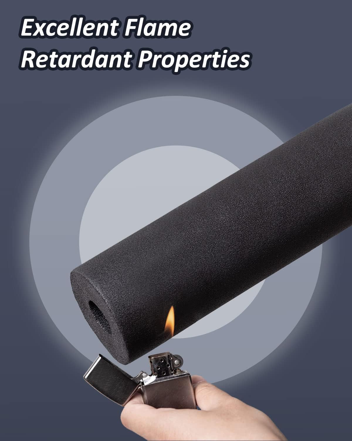 1" Pipe Insulation Foam Tube for AC Unit, Guitar Stands, Exercise Machine - 6Ft - 1" ID 1-13/32" OD - ALLWIN Foam Tubing