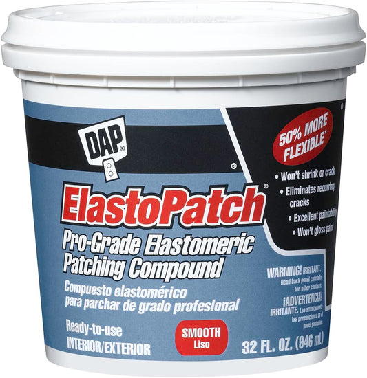1 Quart Dap 12278 ElastoPatch White Pro-Grade Elastomeric Patching Compound