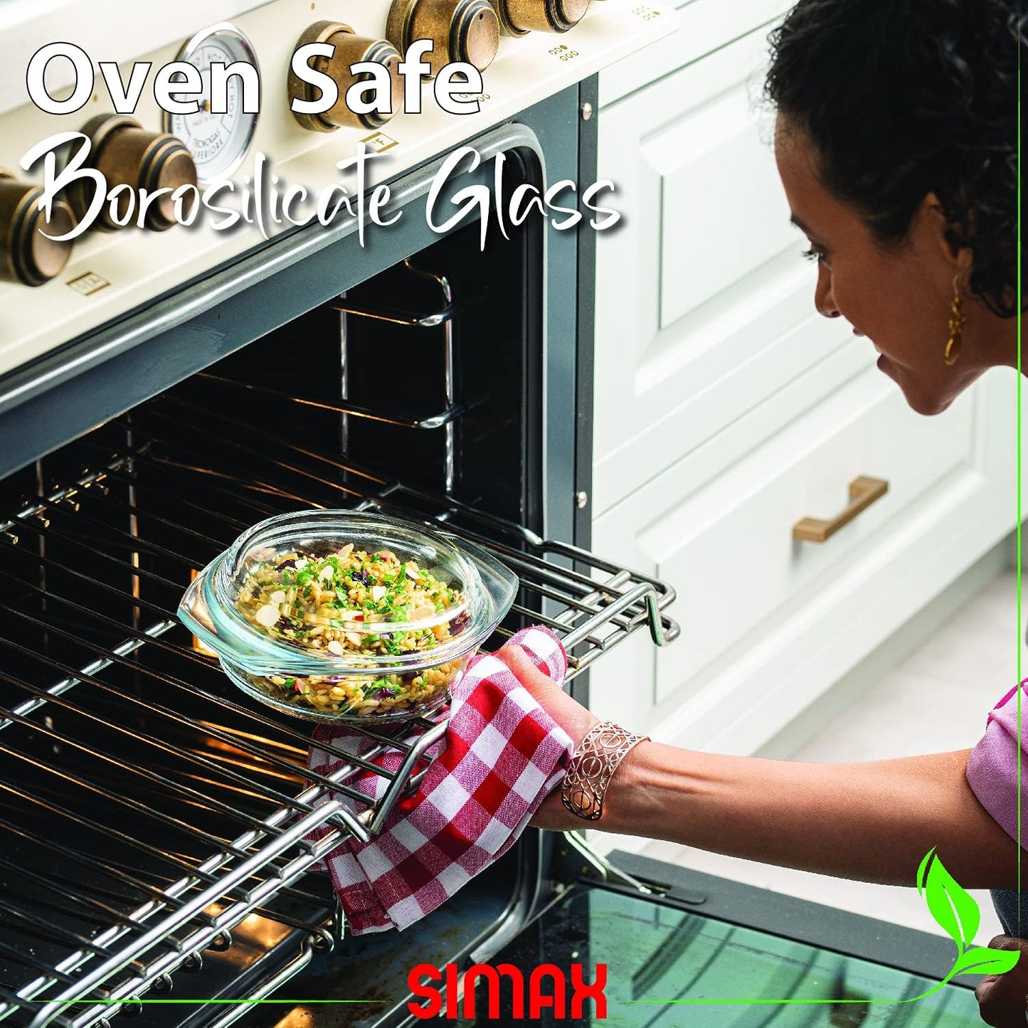 1 Quart Glass Casserole Dish with Lid and Handles - Clear Round Casserole Dish for Cooking, Baking, Serving - Microwave, Dishwasher, Oven Safe