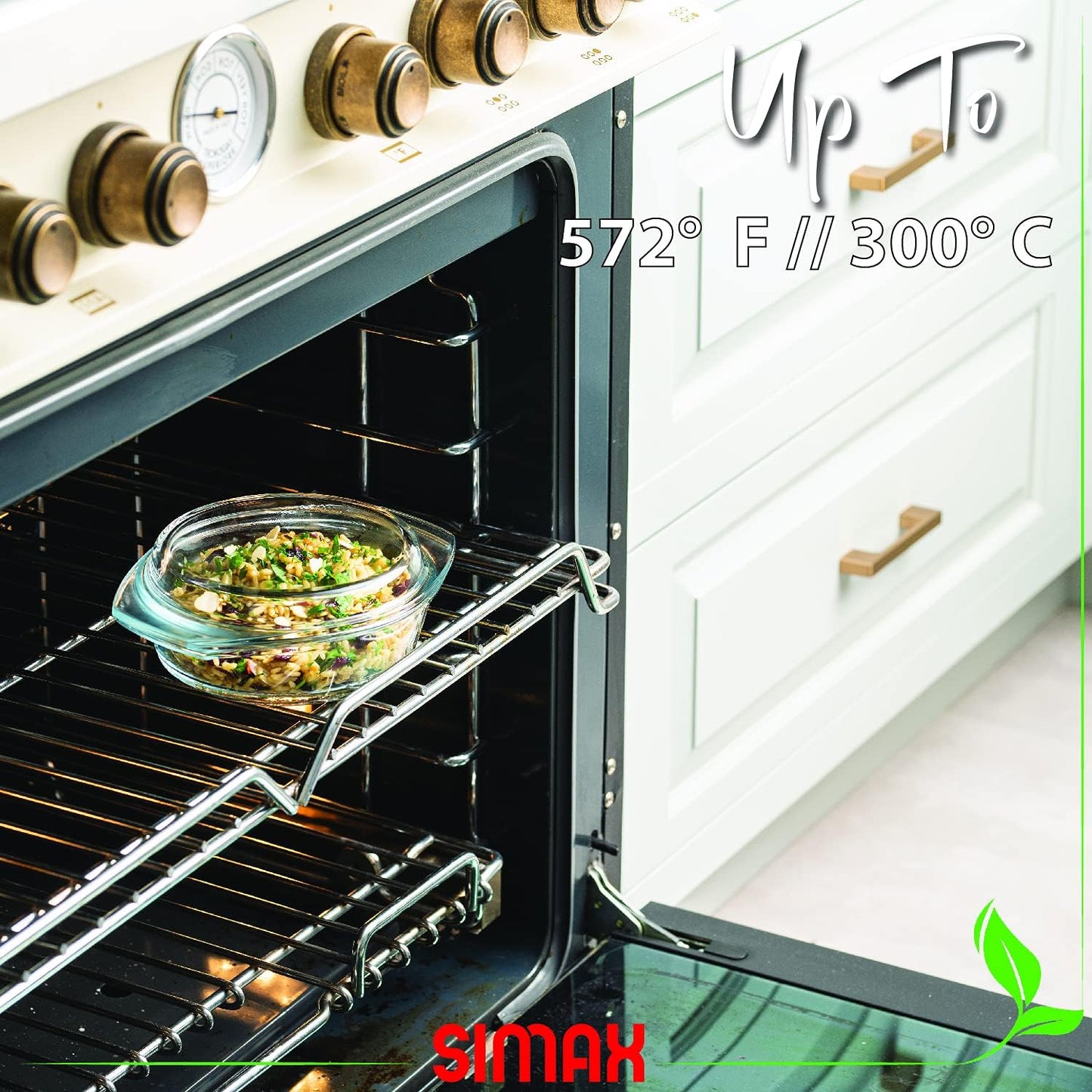 1 Quart Glass Casserole Dish with Lid and Handles - Clear Round Casserole Dish for Cooking, Baking, Serving - Microwave, Dishwasher, Oven Safe