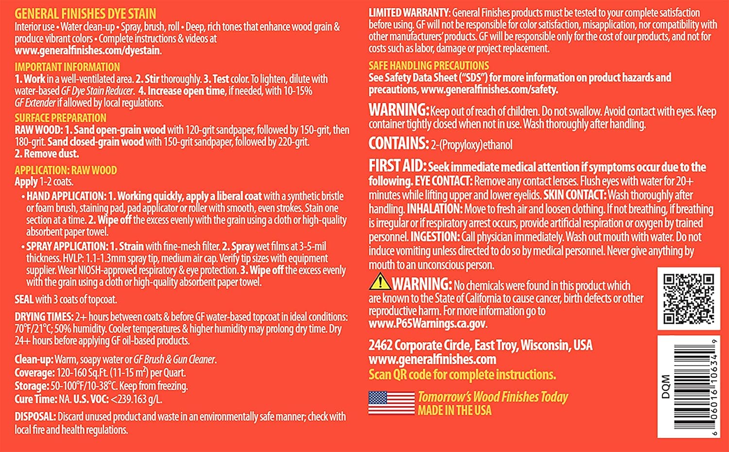 1 Quart Medium Brown Water Based Dye by General Finishes