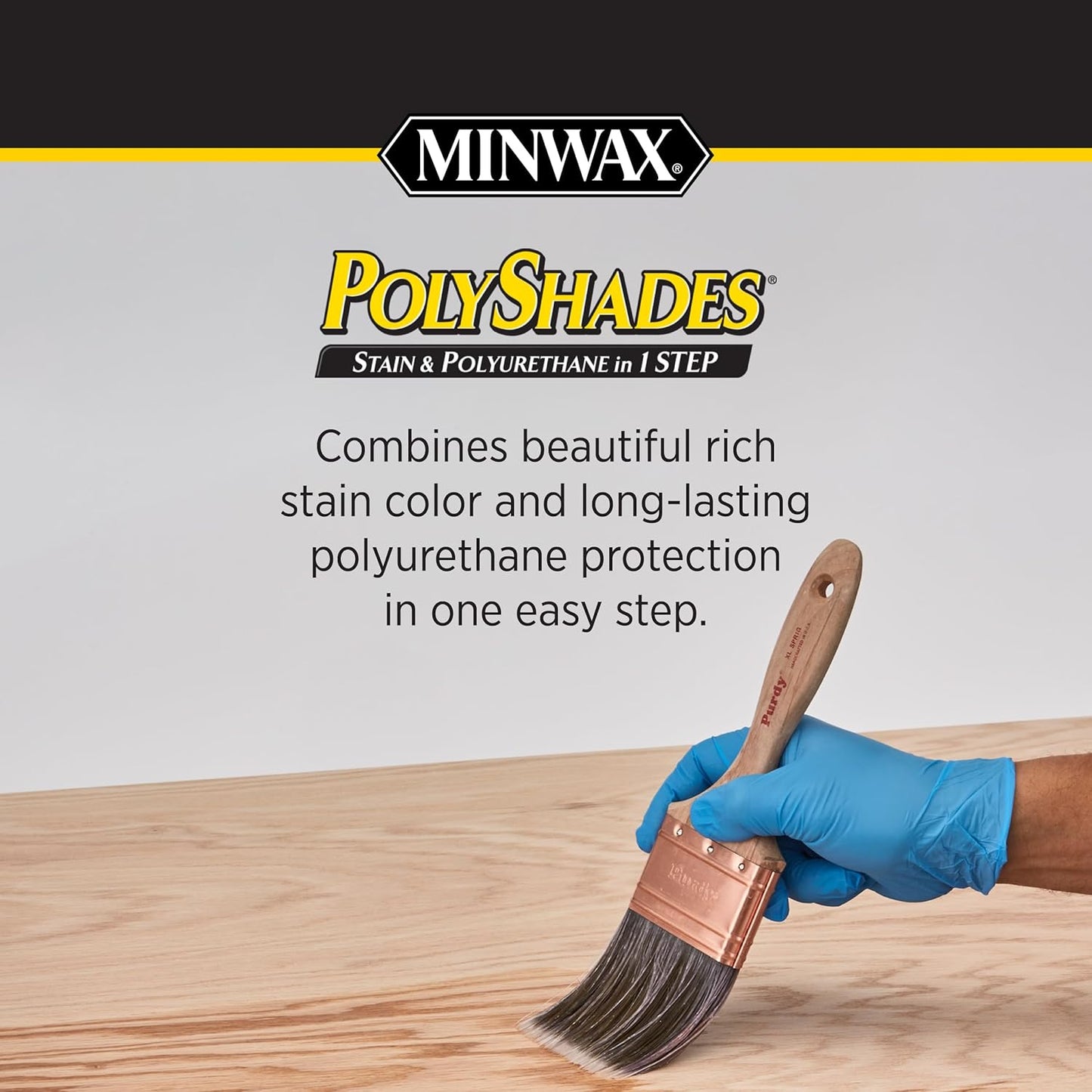 1 Quart Minwax 61395 Classic Black PolyShades Wood Stain and Polyurethane in Satin Finish