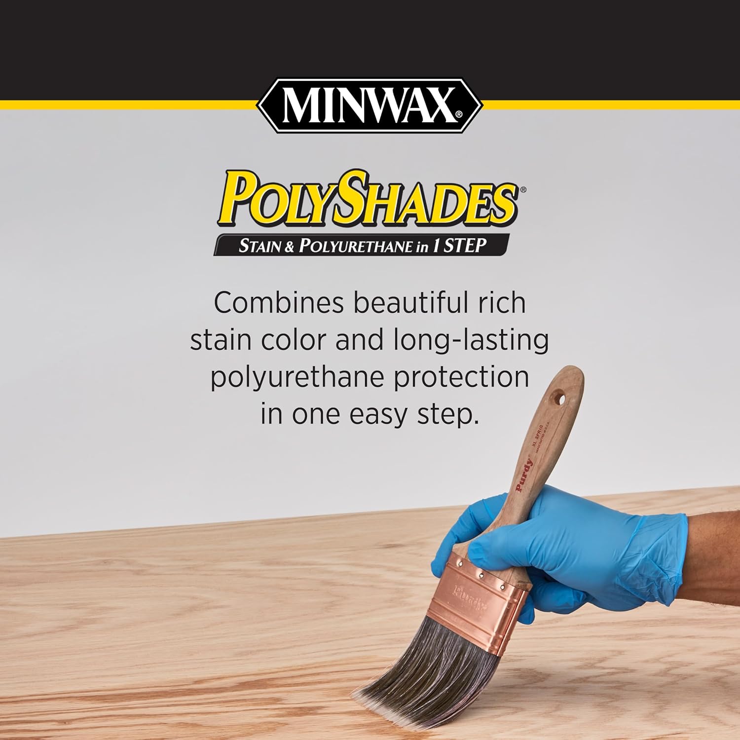 1 Quart Minwax 61395 Classic Black PolyShades Wood Stain and Polyurethane in Satin Finish