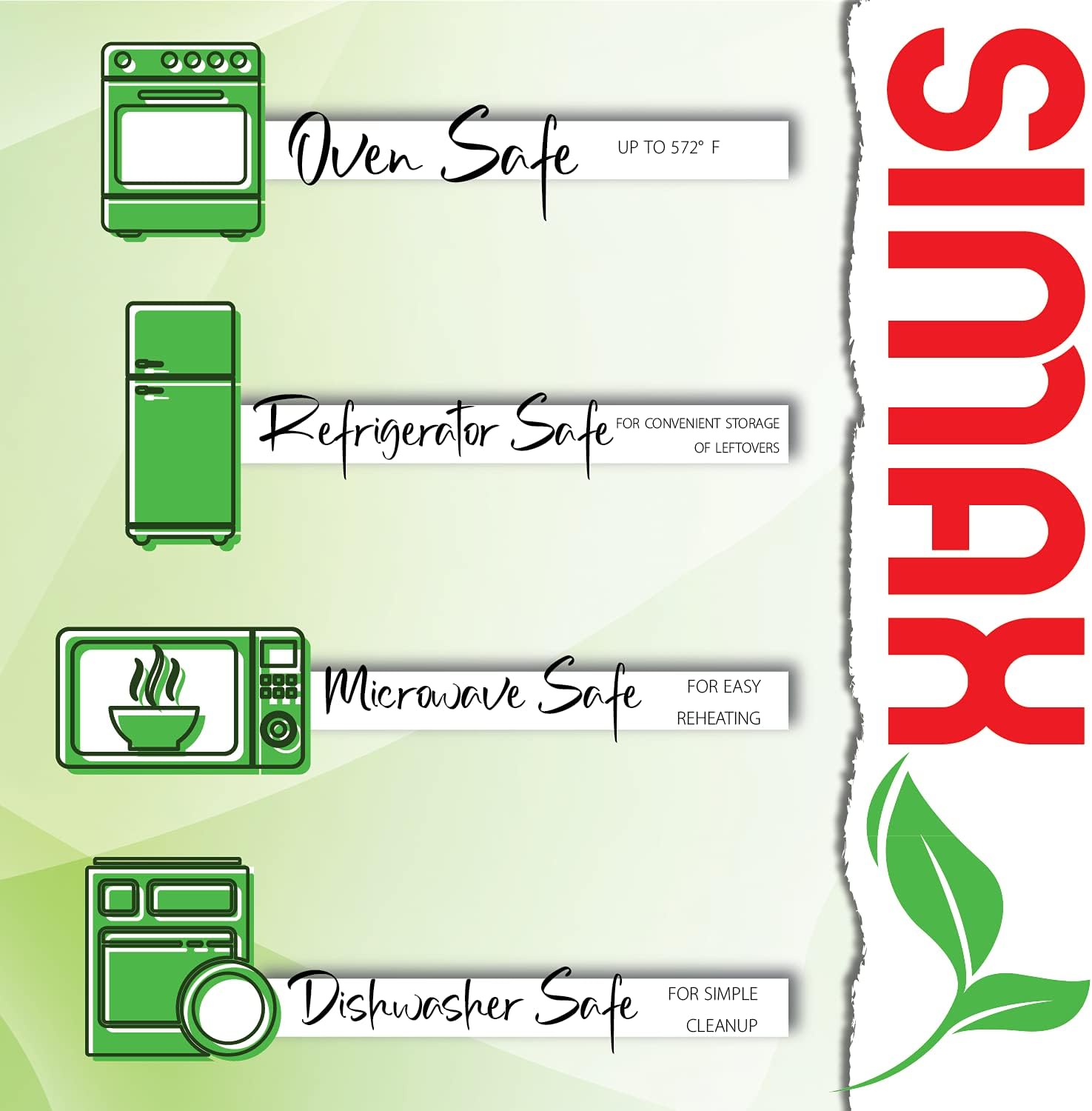 1 Quart Round Glass Casserole Dish with Lid and Handles - Oven Safe Baking and Cooking Dish - Microwave, Dishwasher Safe Cookware