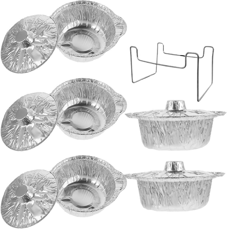 1 Set Aluminum Baking Pans with Foil Box - Round Cake Pan, Grilling Plate, Cookie Container, Cake Baking Dishes - Food Packing Containers Iron for Bakeware