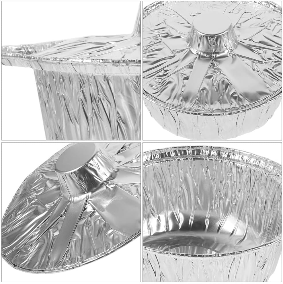 1 Set Aluminum Baking Pans with Foil Box - Round Cake Pan, Grilling Plate, Cookie Container, Cake Baking Dishes - Food Packing Containers Iron for Bakeware