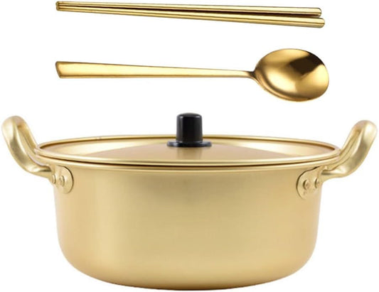 1 Set Instant Noodle Pot Household Cookware Soup Pot Korean Noodle Pot Aluminum Stock Pot Ramen Pot