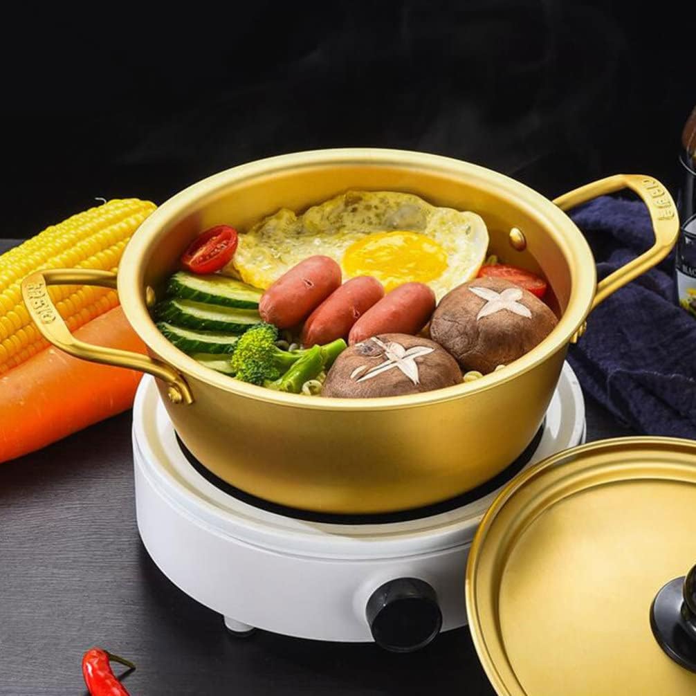 1 Set Instant Noodle Pot Household Cookware Soup Pot Korean Noodle Pot Aluminum Stock Pot Ramen Pot