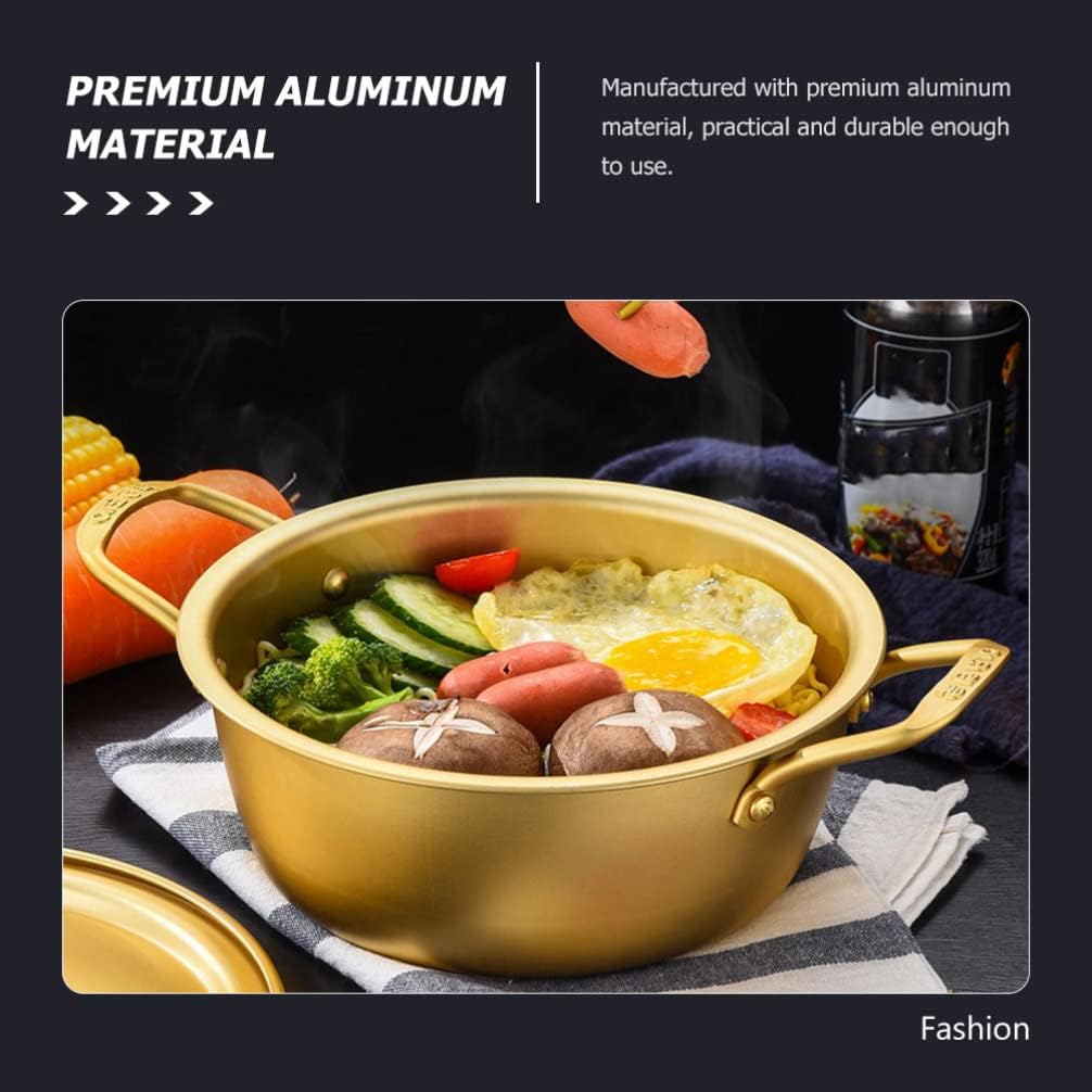 1 Set Instant Noodle Pot Household Cookware Soup Pot Korean Noodle Pot Aluminum Stock Pot Ramen Pot