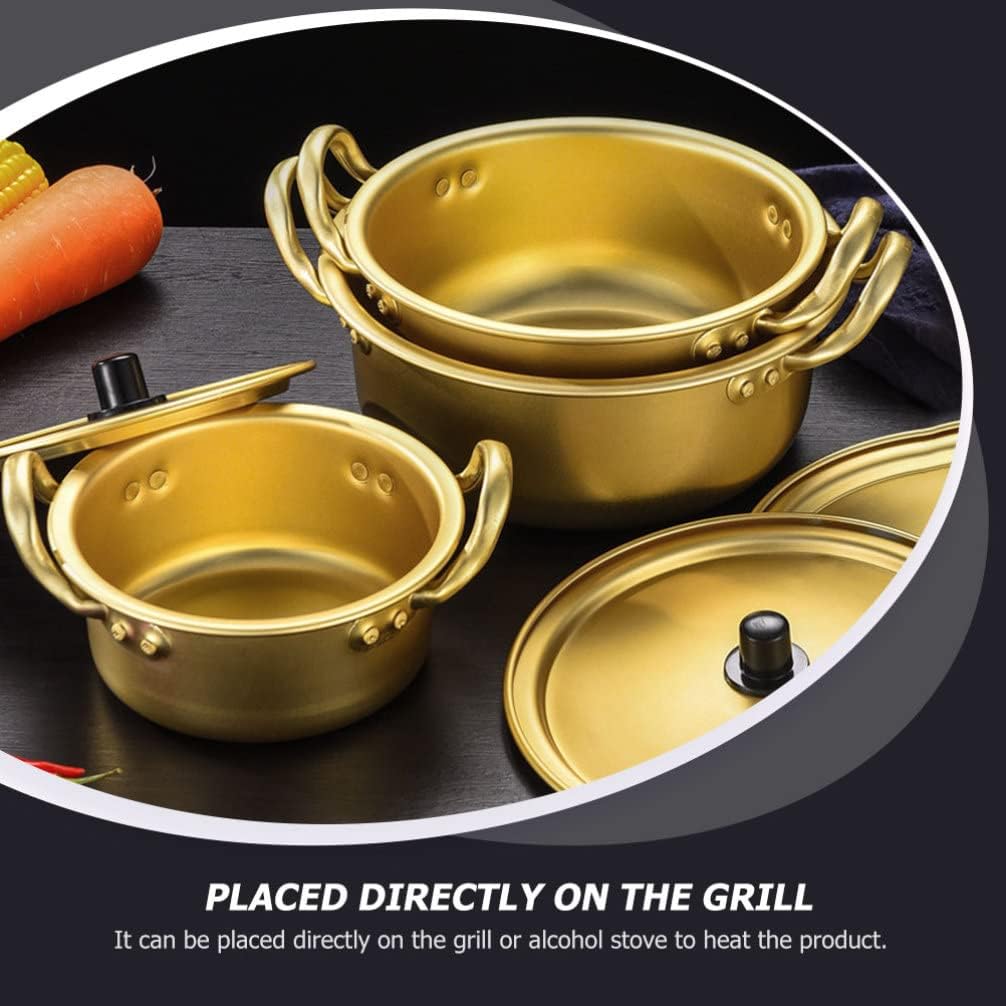 1 Set Instant Noodle Pot Household Cookware Soup Pot Korean Noodle Pot Aluminum Stock Pot Ramen Pot