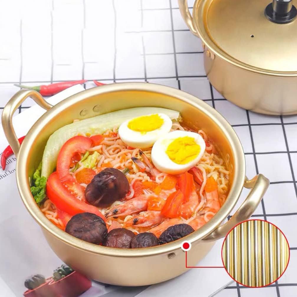 1 Set Instant Noodle Pot Household Cookware Soup Pot Korean Noodle Pot Aluminum Stock Pot Ramen Pot