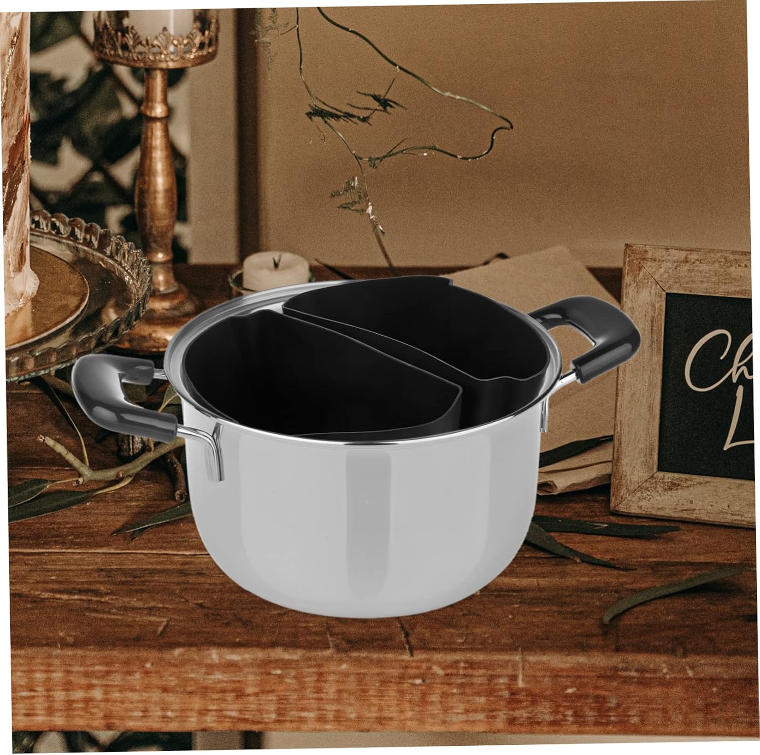 1 Set Silicone Lining Divided Cooker Insert for Slow Cooker - Reusable & Leakproof Cookware Divider - Black