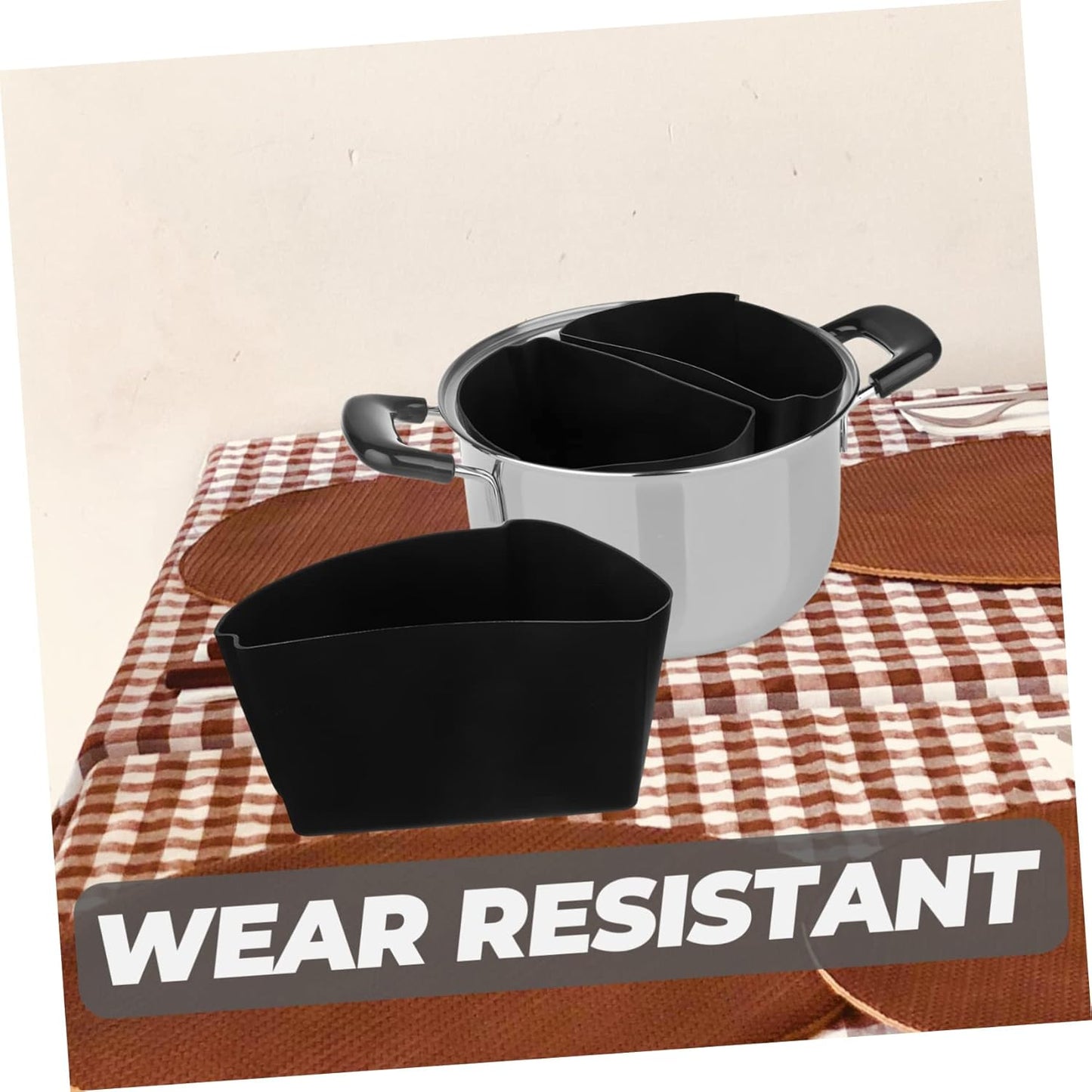 1 Set Silicone Lining Divided Cooker Insert for Slow Cooker - Reusable & Leakproof Cookware Divider - Black