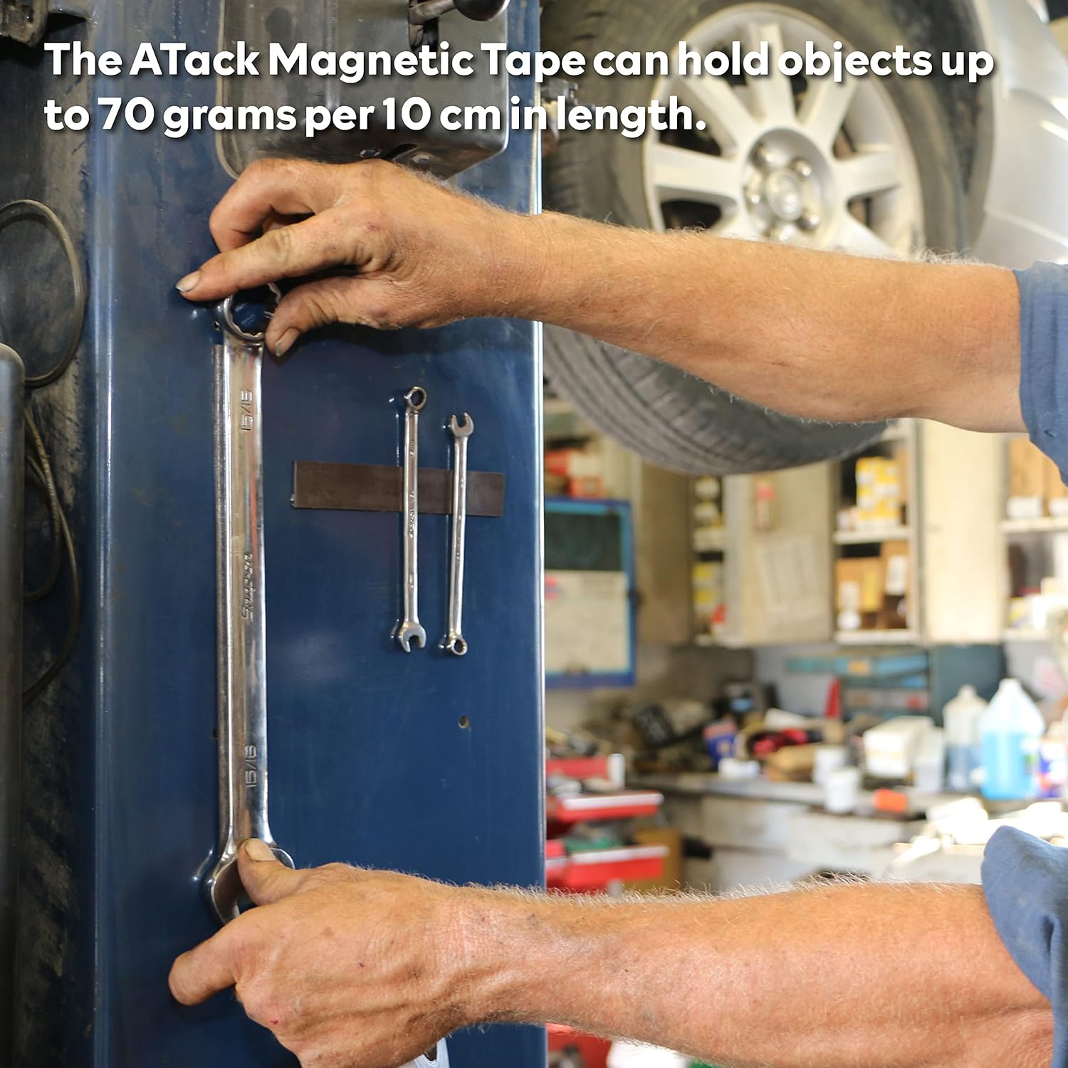 1" x 10' Magnetic Tape Roll with Adhesive Backing - Heavy Duty Thin Magnet Strip for Tools, Shower Doors, Walls, Crafts