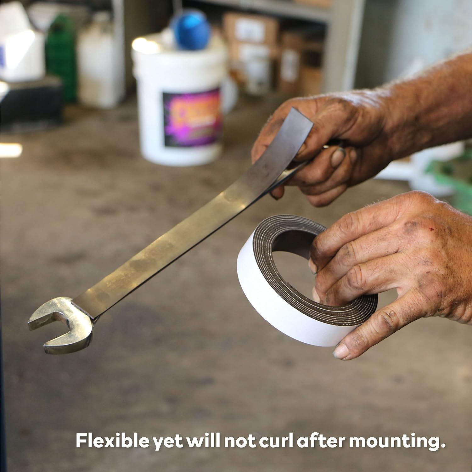 1" x 10' Magnetic Tape Roll with Adhesive Backing - Heavy Duty Thin Magnet Strip for Tools, Shower Doors, Walls, Crafts
