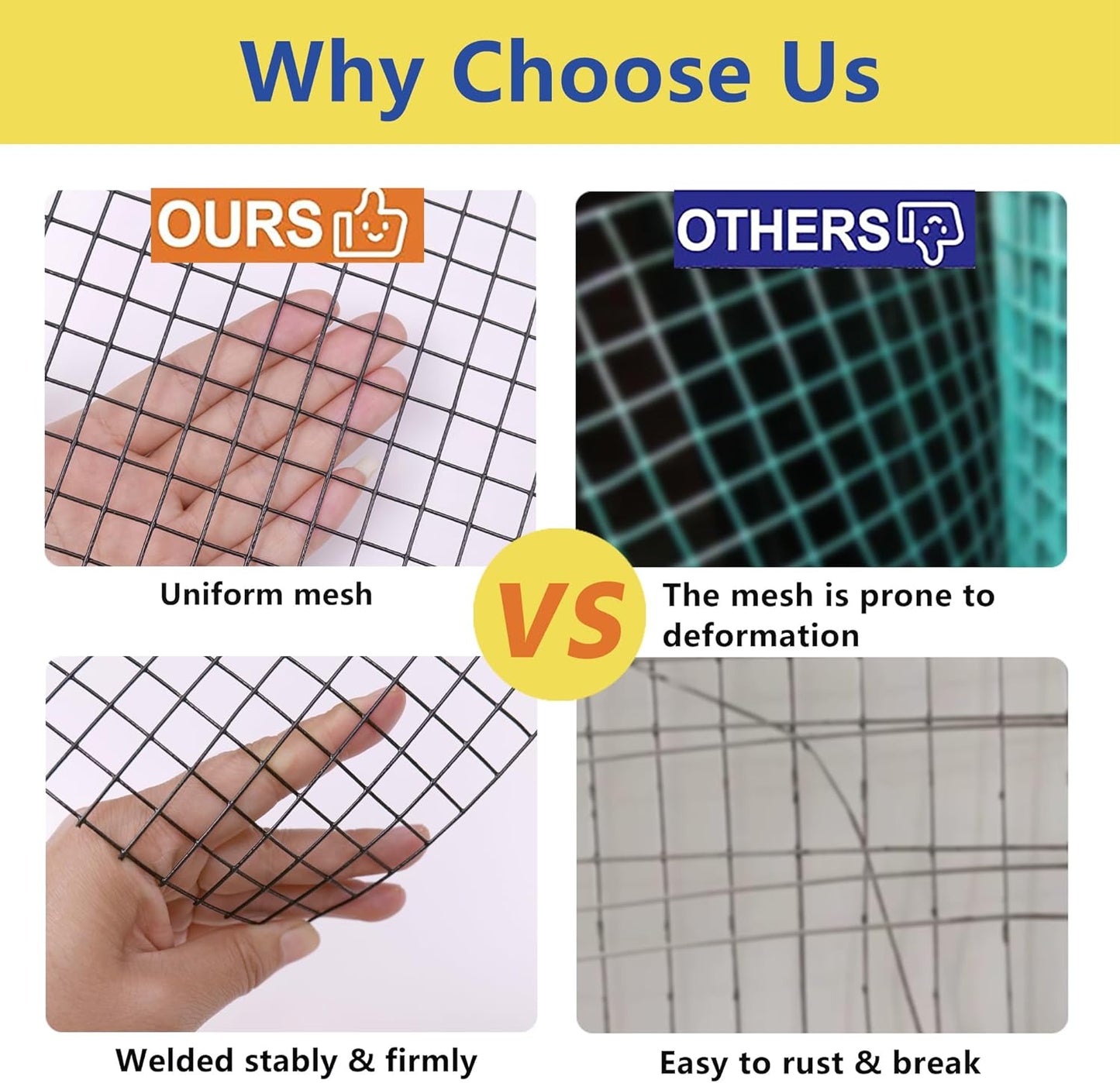 1" x 48" x 100' 16-Gauge Black Vinyl Coated Welded Wire Fence Mesh Roll - Ideal for Garden, Poultry, and Rodent Protection