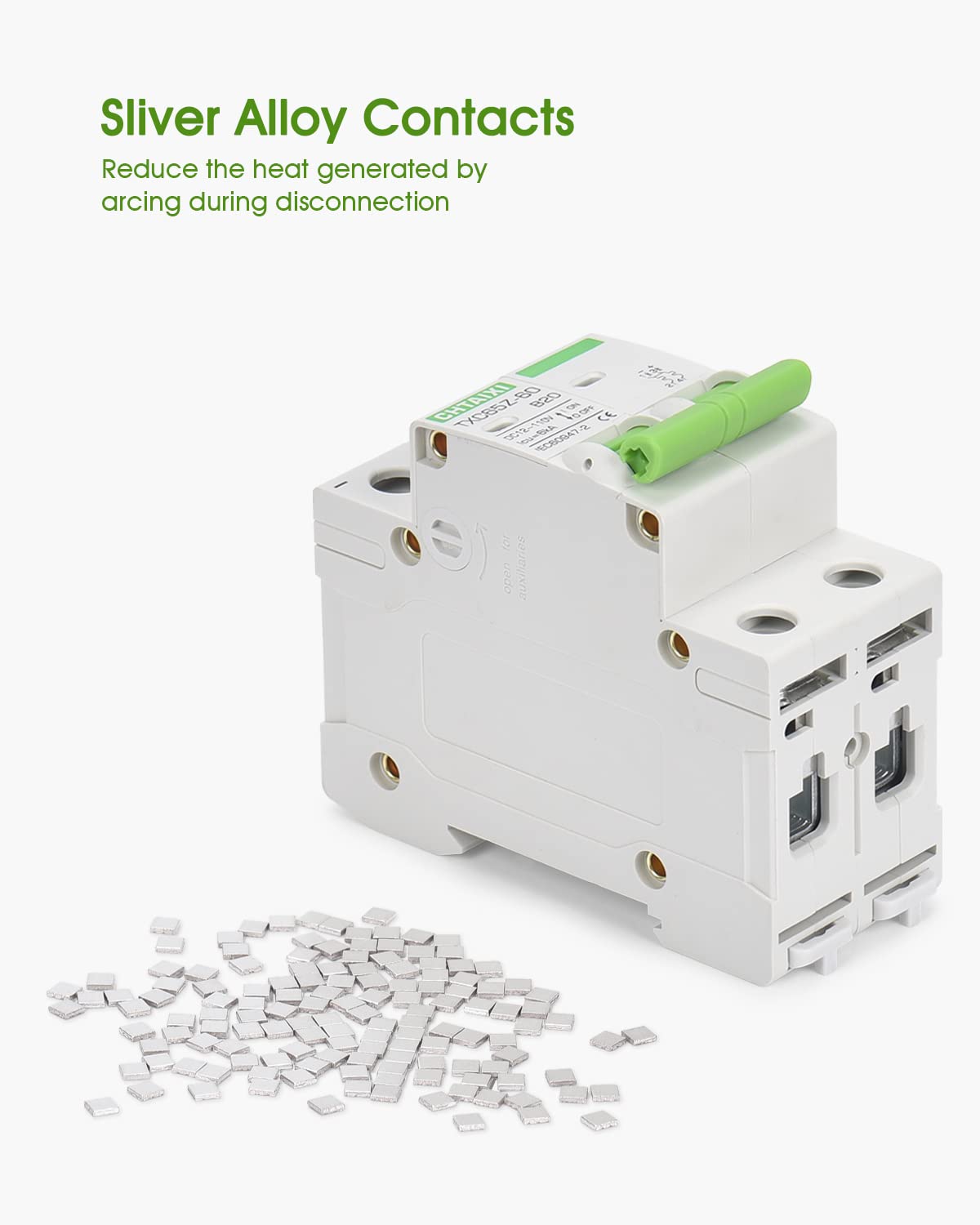 10 Amp 2 Pole DC Miniature Circuit Breaker for Solar PV System and RV - Thermal Magnetic Trip, DIN Rail Mount - Chtaixi DC Disconnect Switch B10