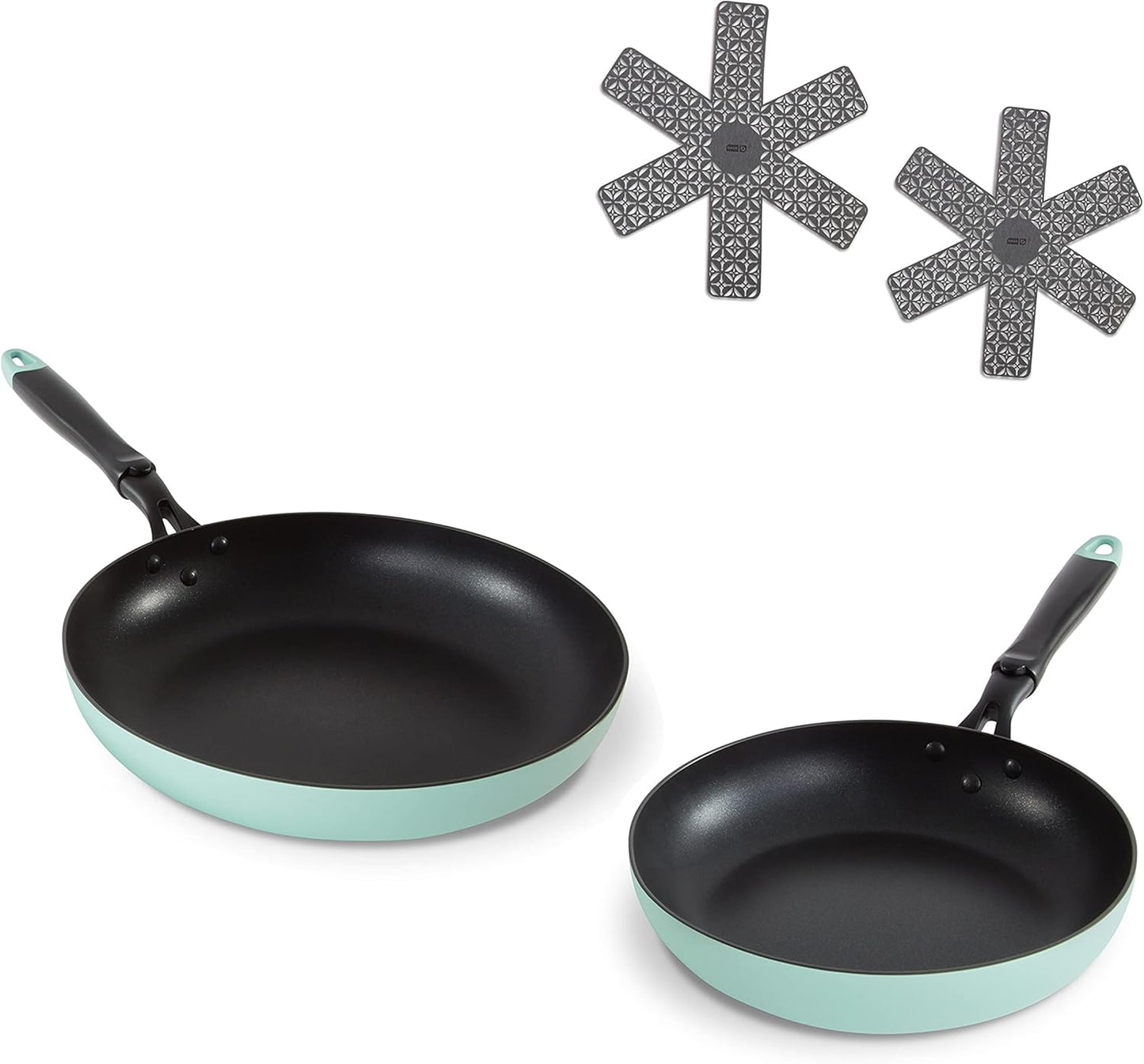 10 and 12 Inch DASH Nonstick Hard Anodized Fry Pan Set - Cookware Kit for Home Cooking