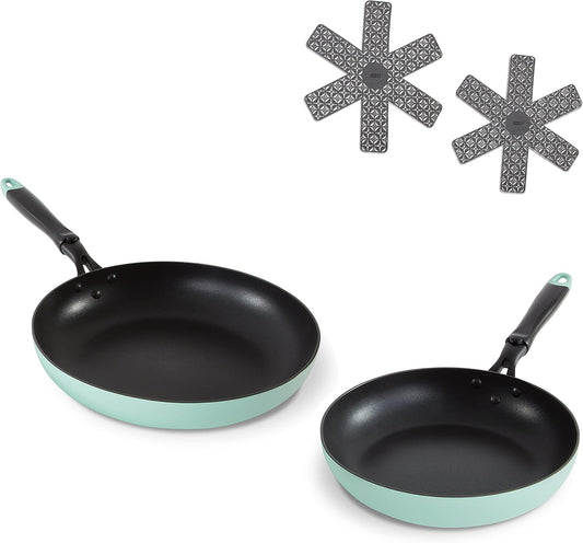 10 and 12 Inch DASH Nonstick Hard Anodized Fry Pan Set - Cookware Kit for Home Cooking