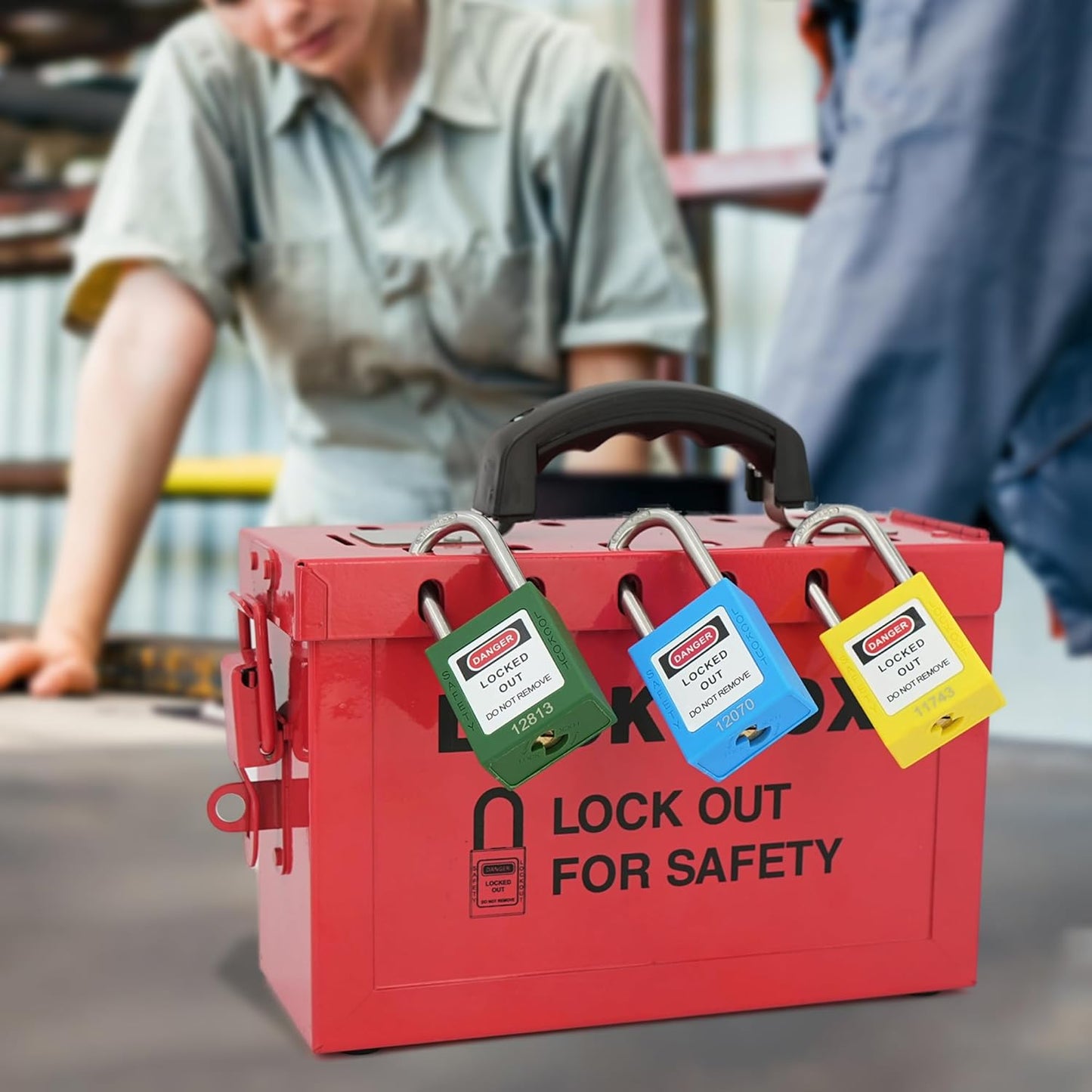 10 Blue Keyed Different Safety Padlocks for Lockout Tagout Kit - OSHA Compliant Locks with 2 Keys - WildKart