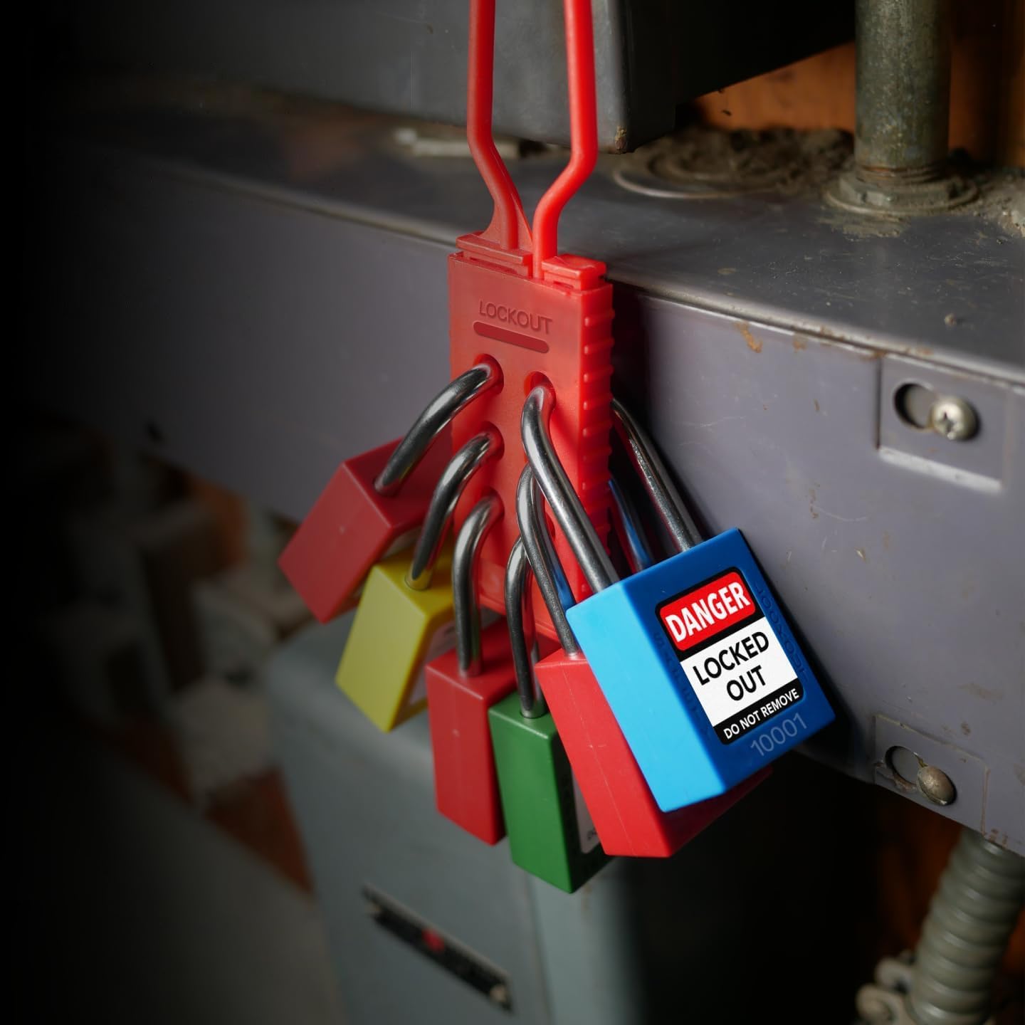 10 Blue Keyed Different Safety Padlocks for Lockout Tagout Kit - OSHA Compliant Locks with 2 Keys - WildKart