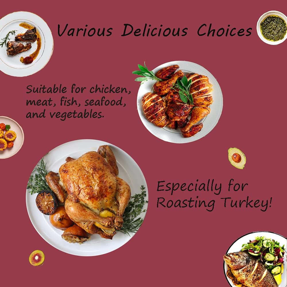 10 Count Large Oven Bags for Thanksgiving Turkey Roasting - Size Turkey Oven Bags by OOFLAYE