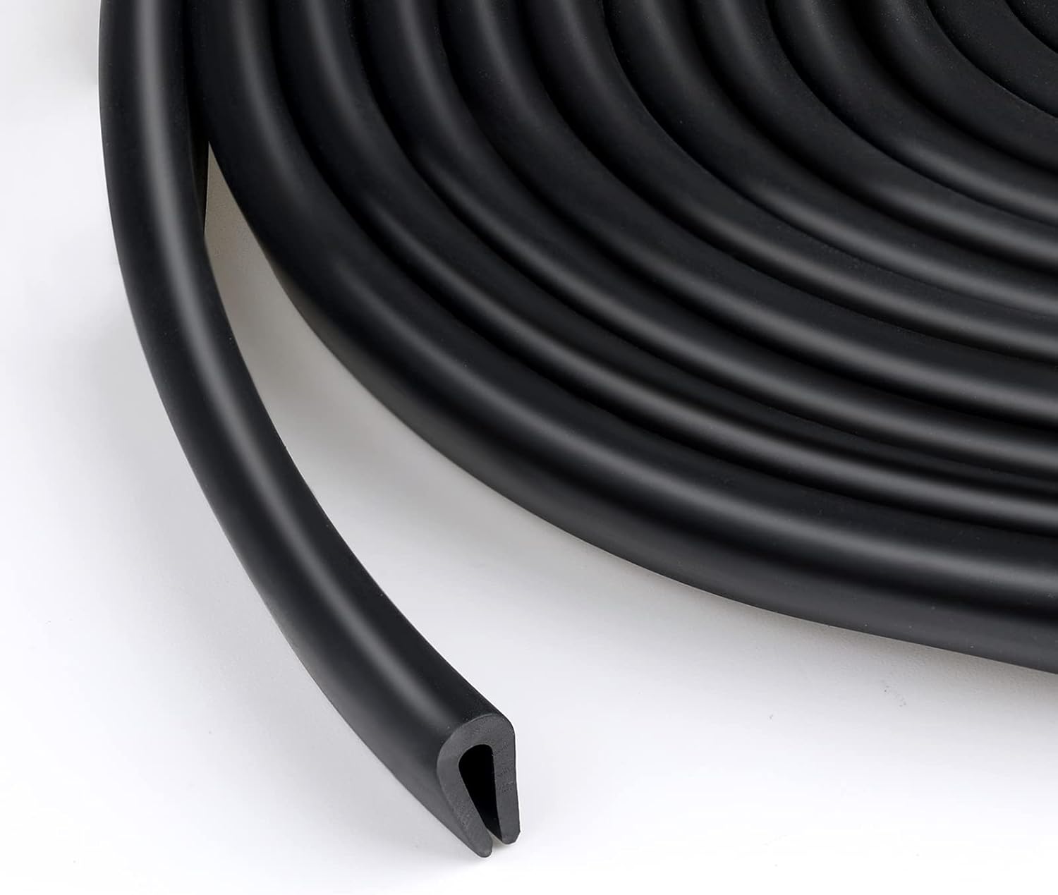 10 Feet Black Rubber U Channel Edge Trim for Sealing Doors, Fits Edges up to 1/16 Inch - Weather Stripping Strip